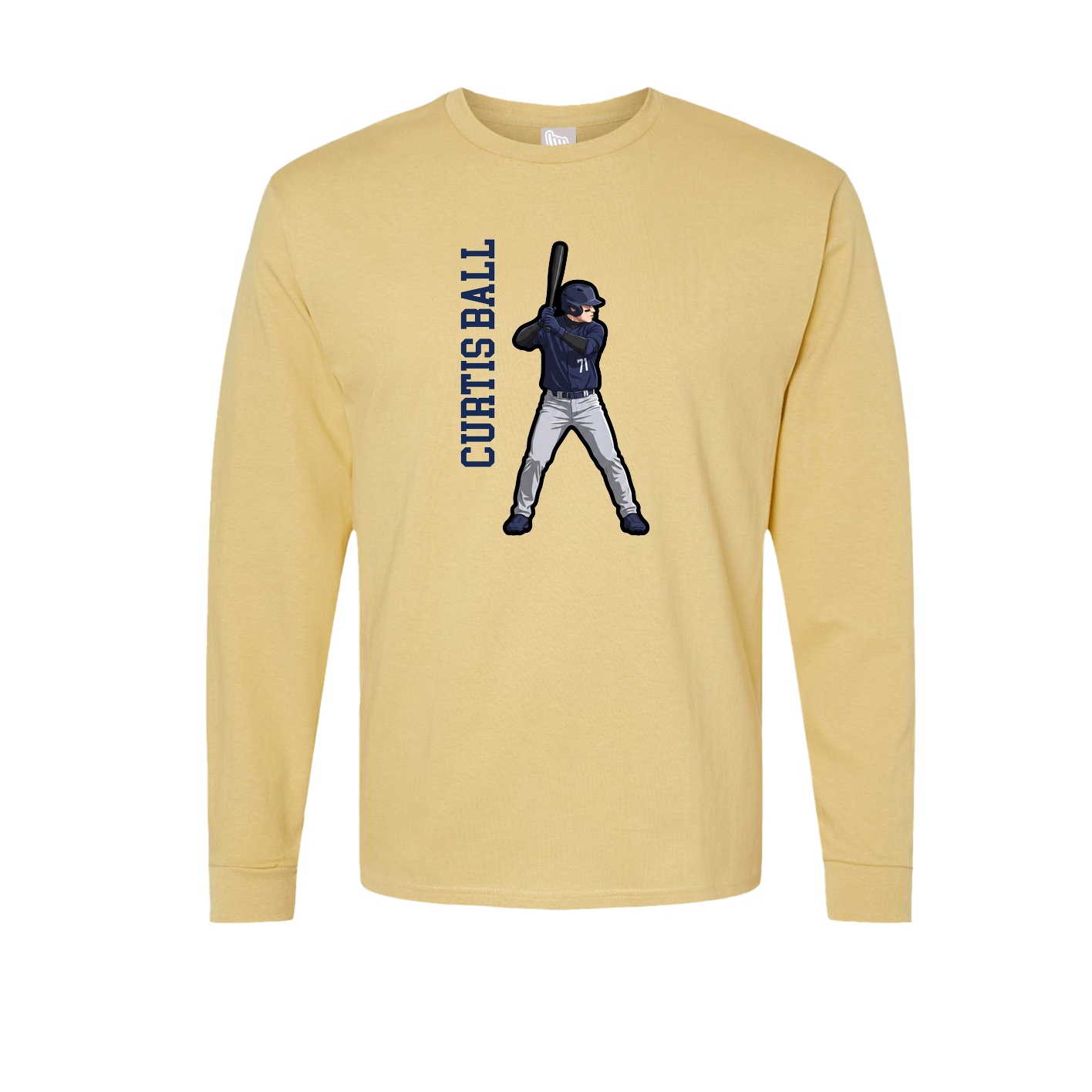 Long Sleeve Tee — Name Vertical in Vegas Gold