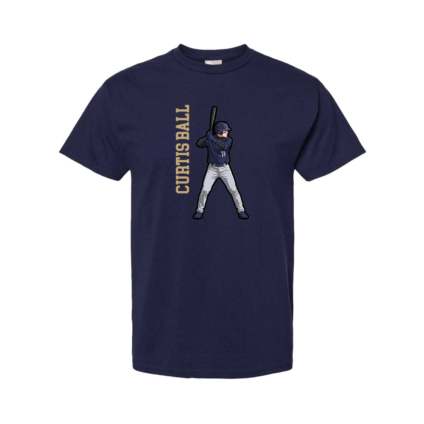 Youth Tee — Name Vertical in Navy