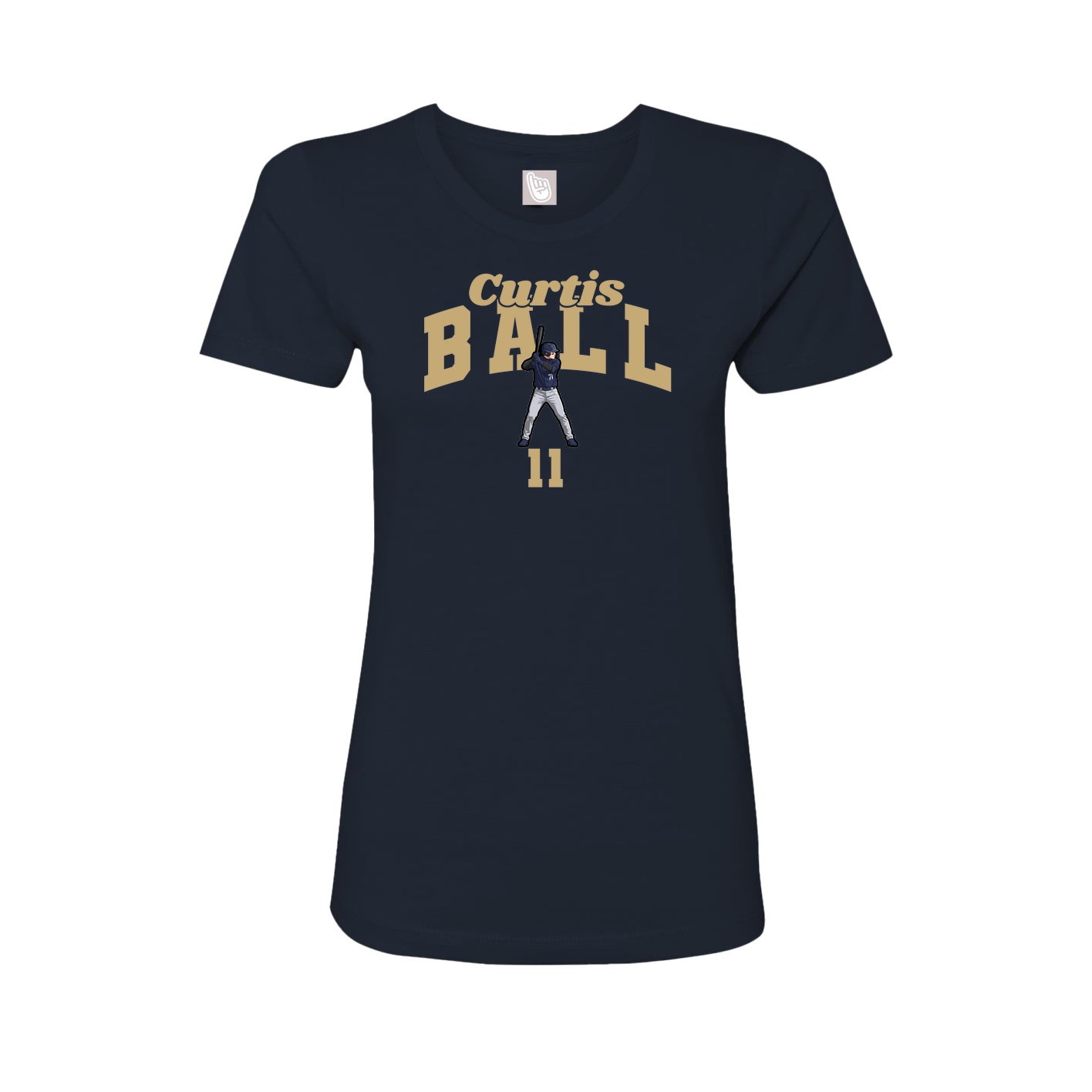Fitted Women's Tee — Signature Arch in Navy