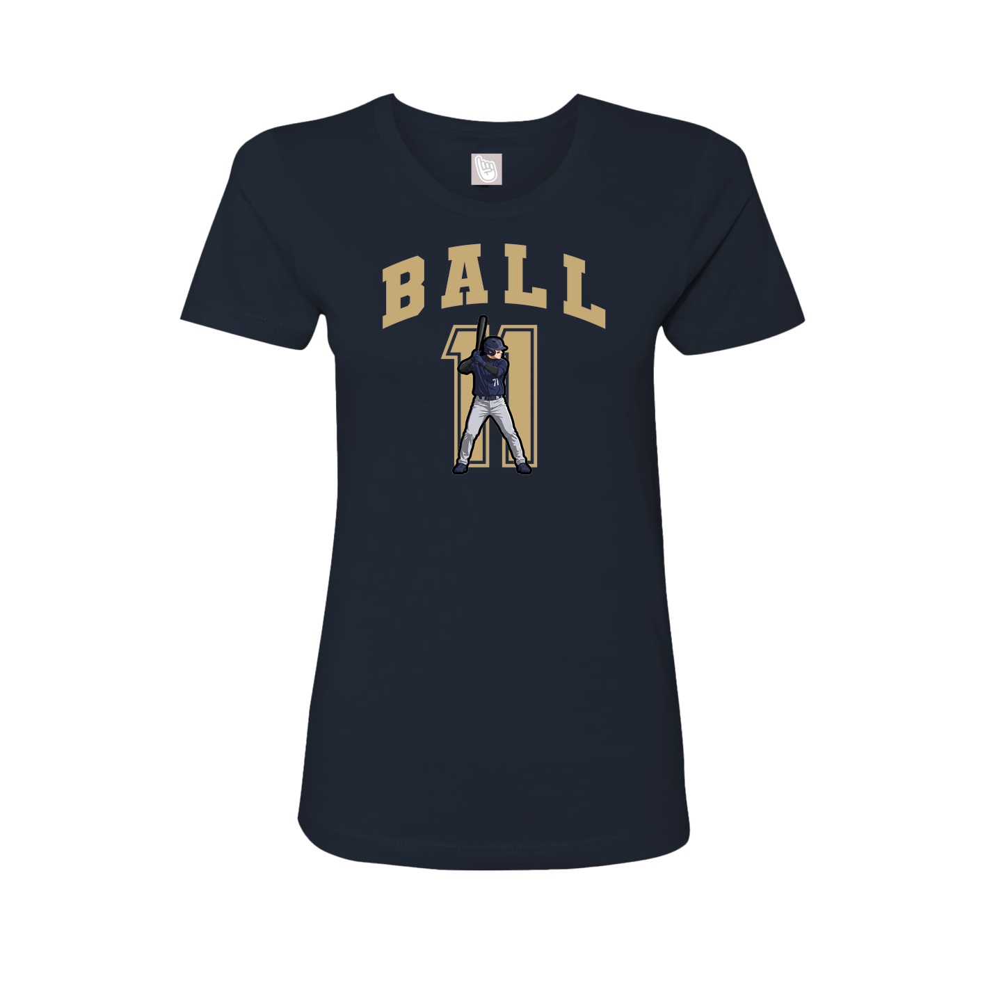 Fitted Women's Tee — Number in Navy
