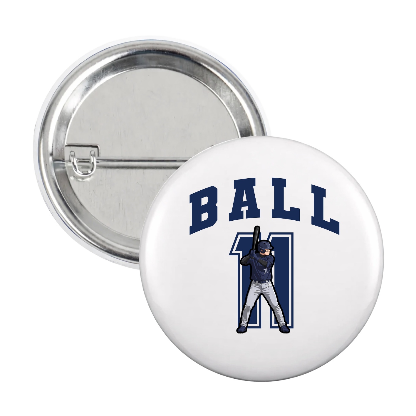 Game Day Button — Number in White