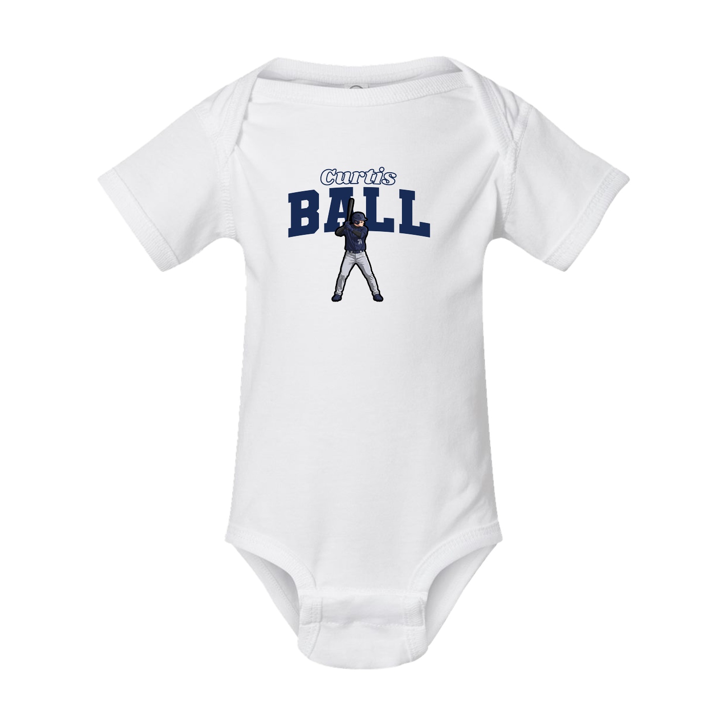 Baby Onesie — Name Arch in White