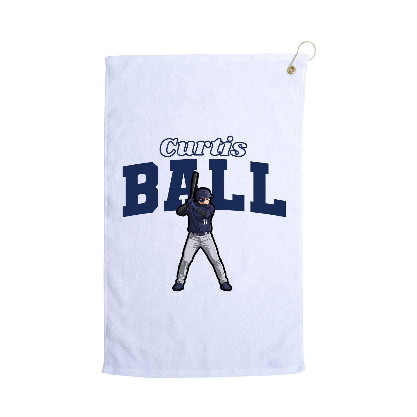 Golf Towel — Name Arch in White