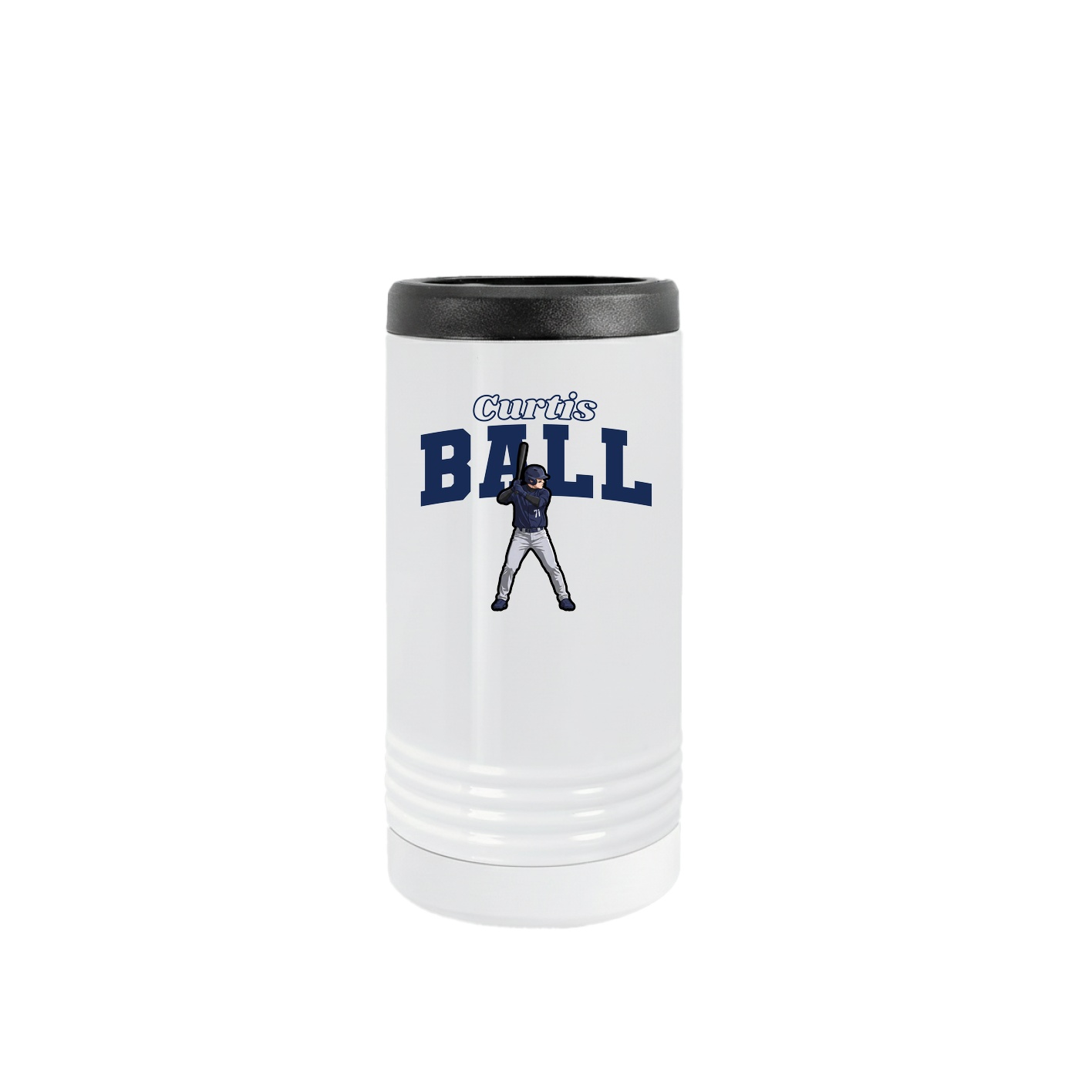 Slim Beverage Holder — Name Arch in White