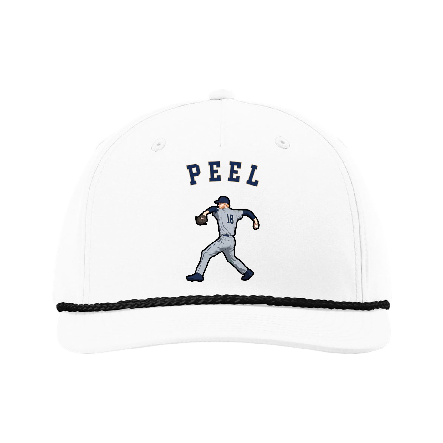 Five-Panel Classic Rope Cap — Shirsey Arch in White