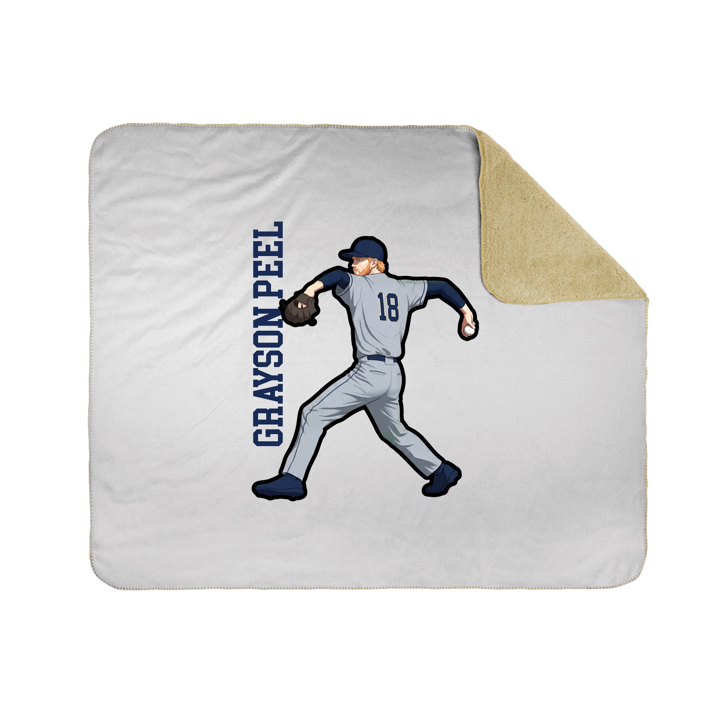 Throw Blanket — Name Vertical in White
