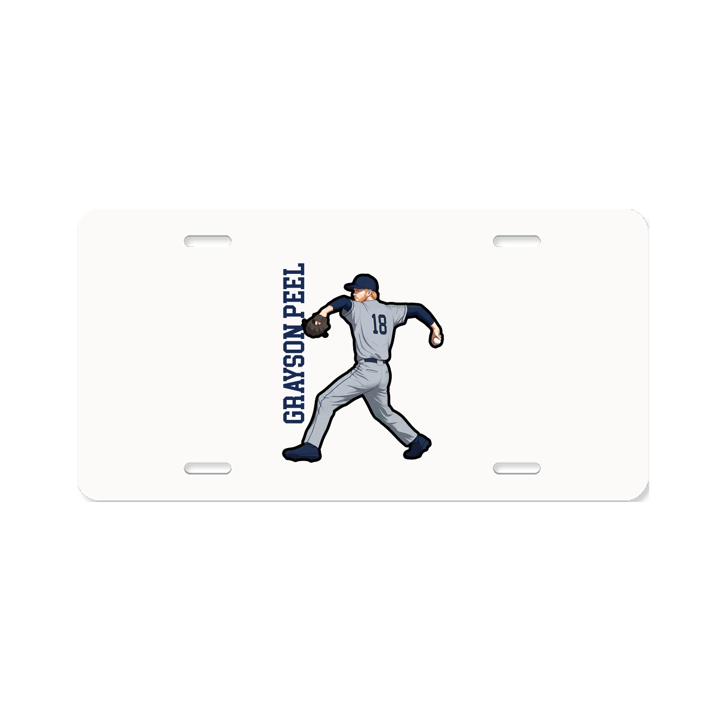 License Plate — Name Vertical in Classic
