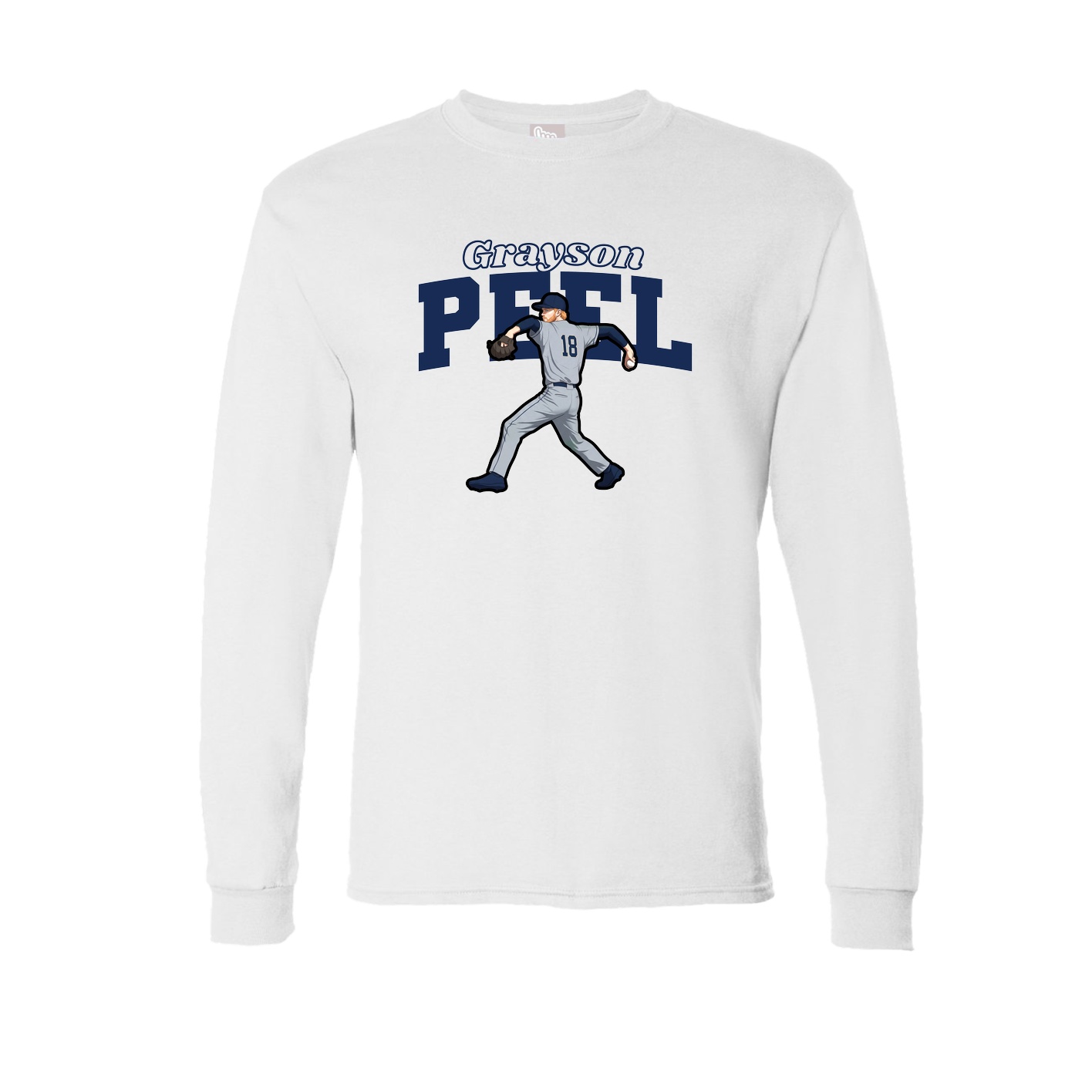 Long Sleeve Tee — Name Arch in White
