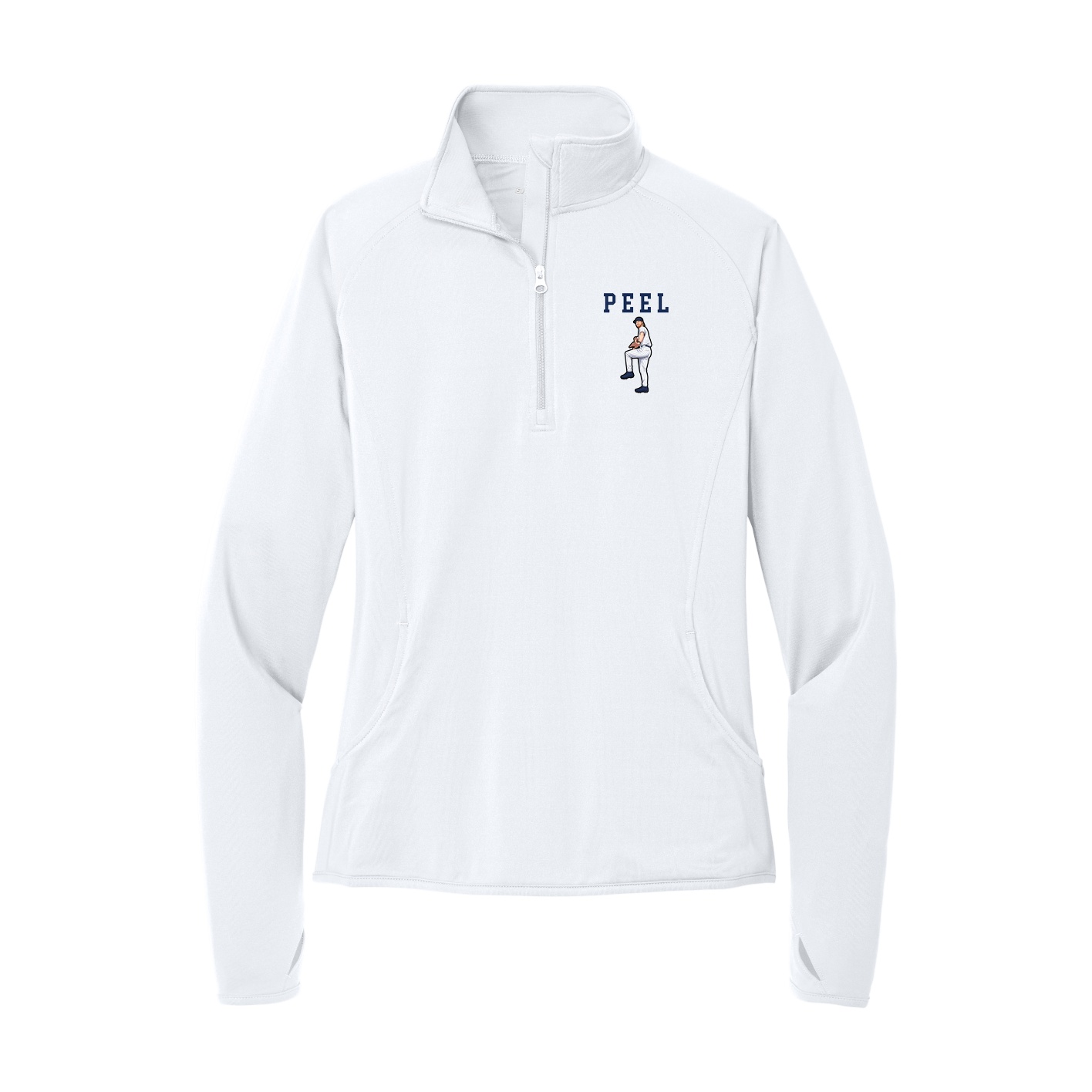 Women's Q-Zip Pullover — Shirsey in White