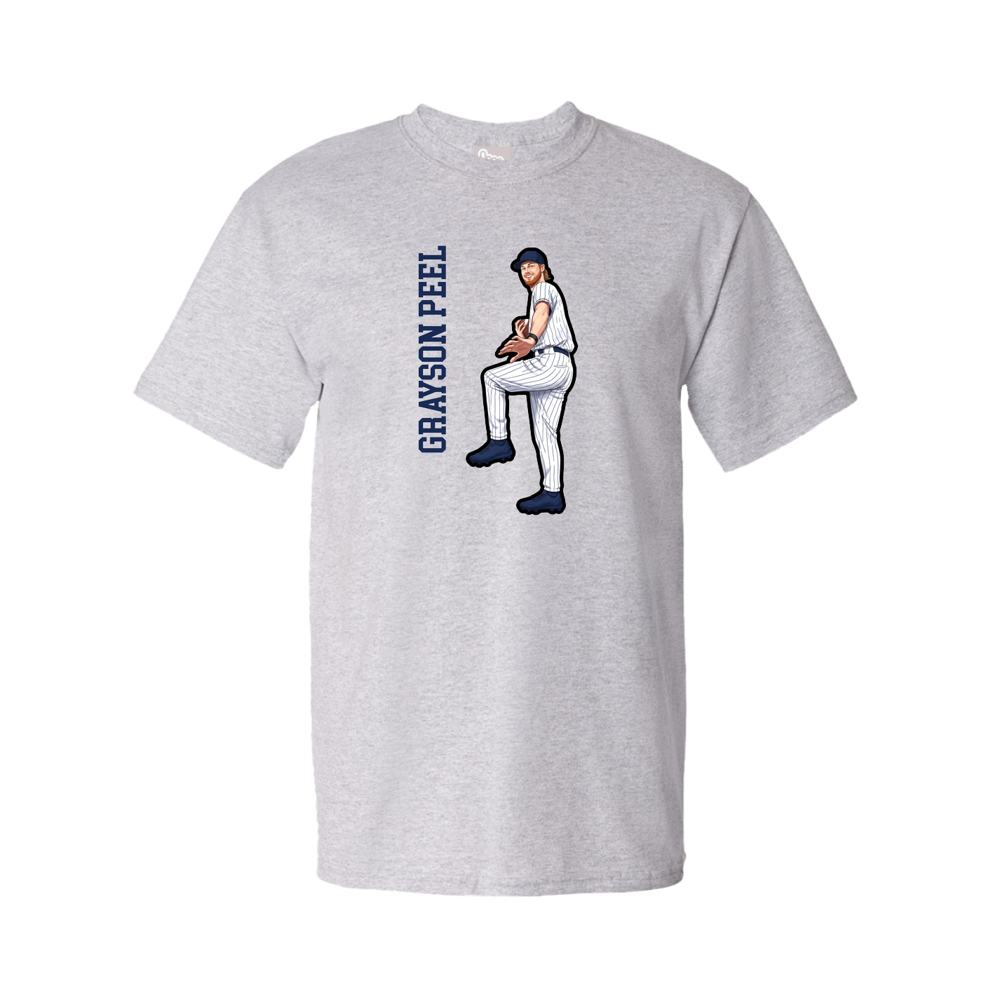 Youth Tee — Name Vertical in Grey