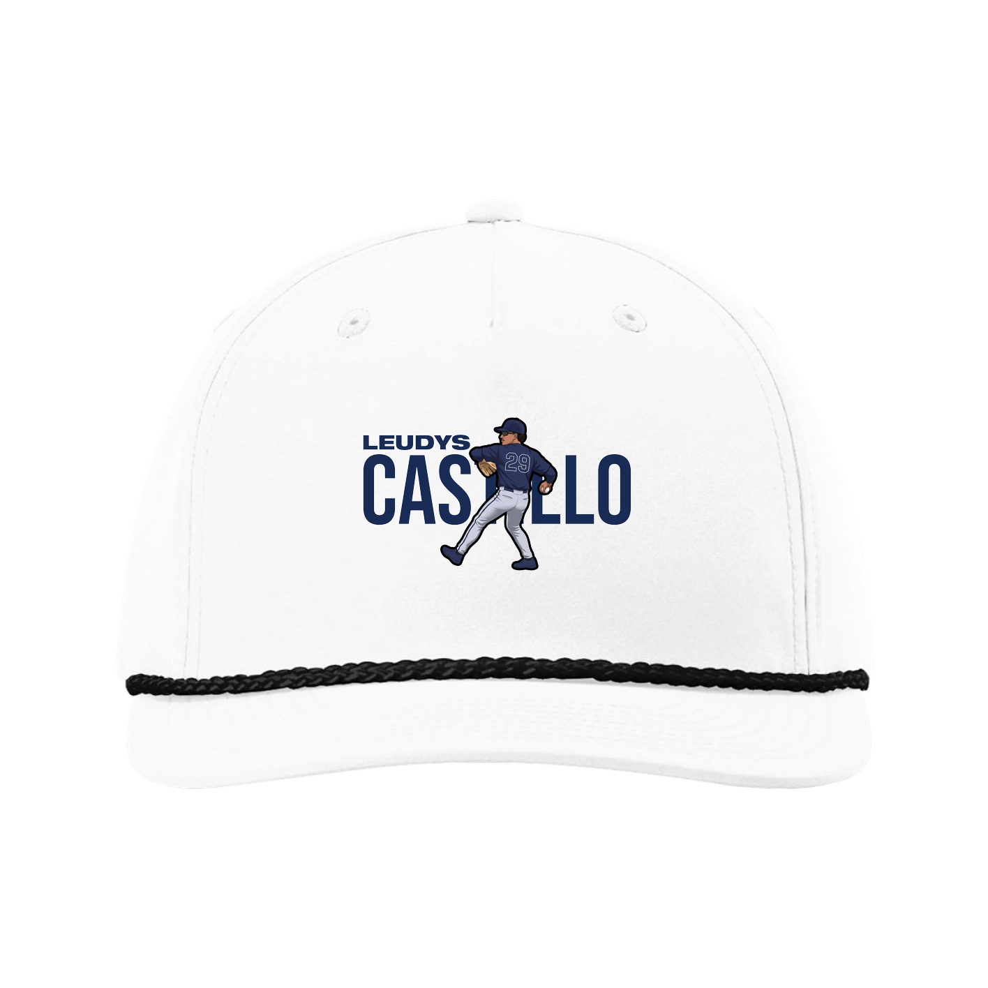 Five-Panel Classic Rope Cap — Player Name in White