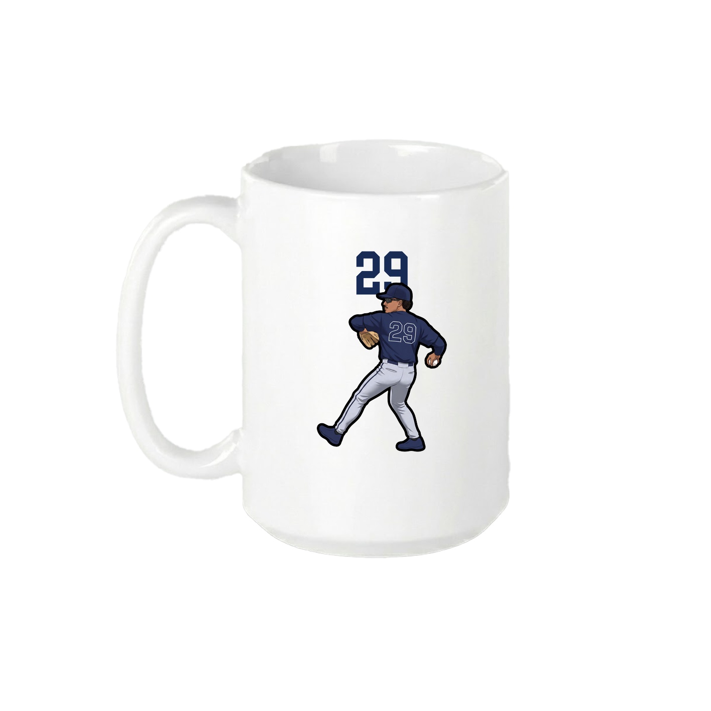 15oz Coffee Mug — Number Top in White