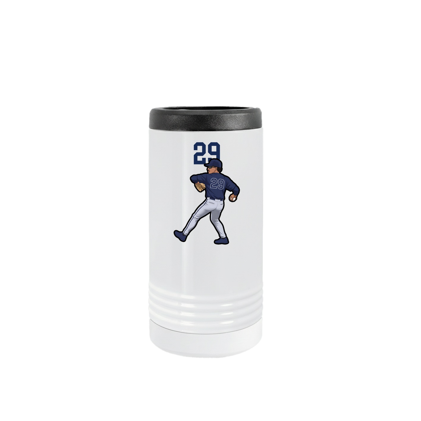 Slim Beverage Holder — Number Top in White