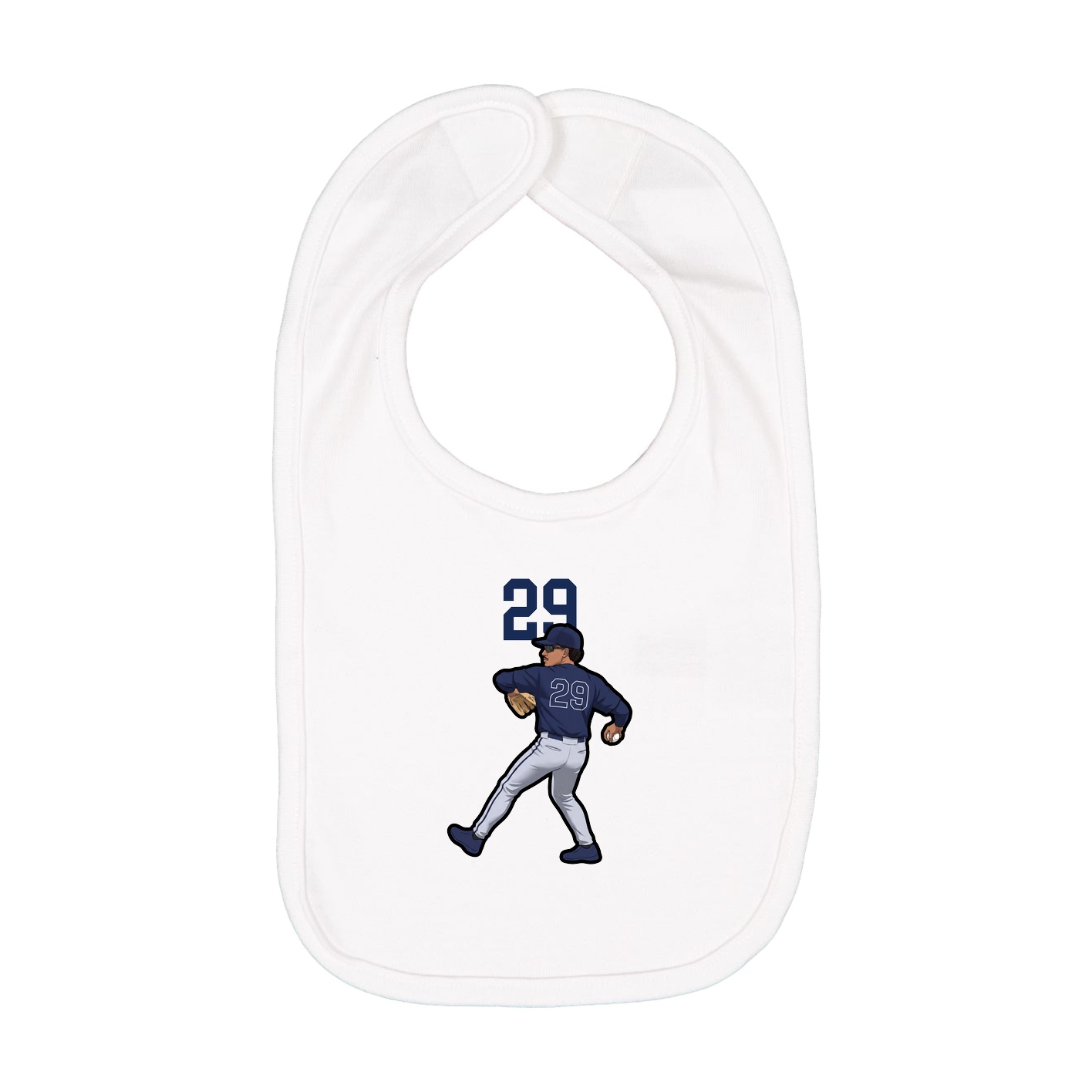 Infant Bib — Number Top in White