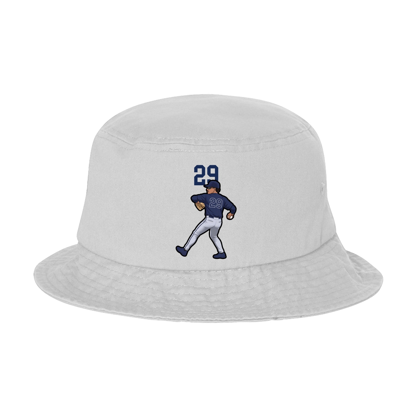 Bucket Cap — Number Top in White