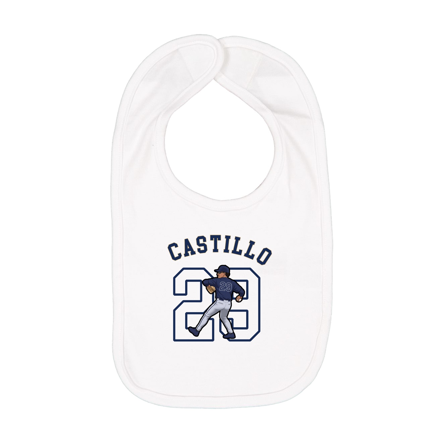 Infant Bib — Shirsey Arch in White