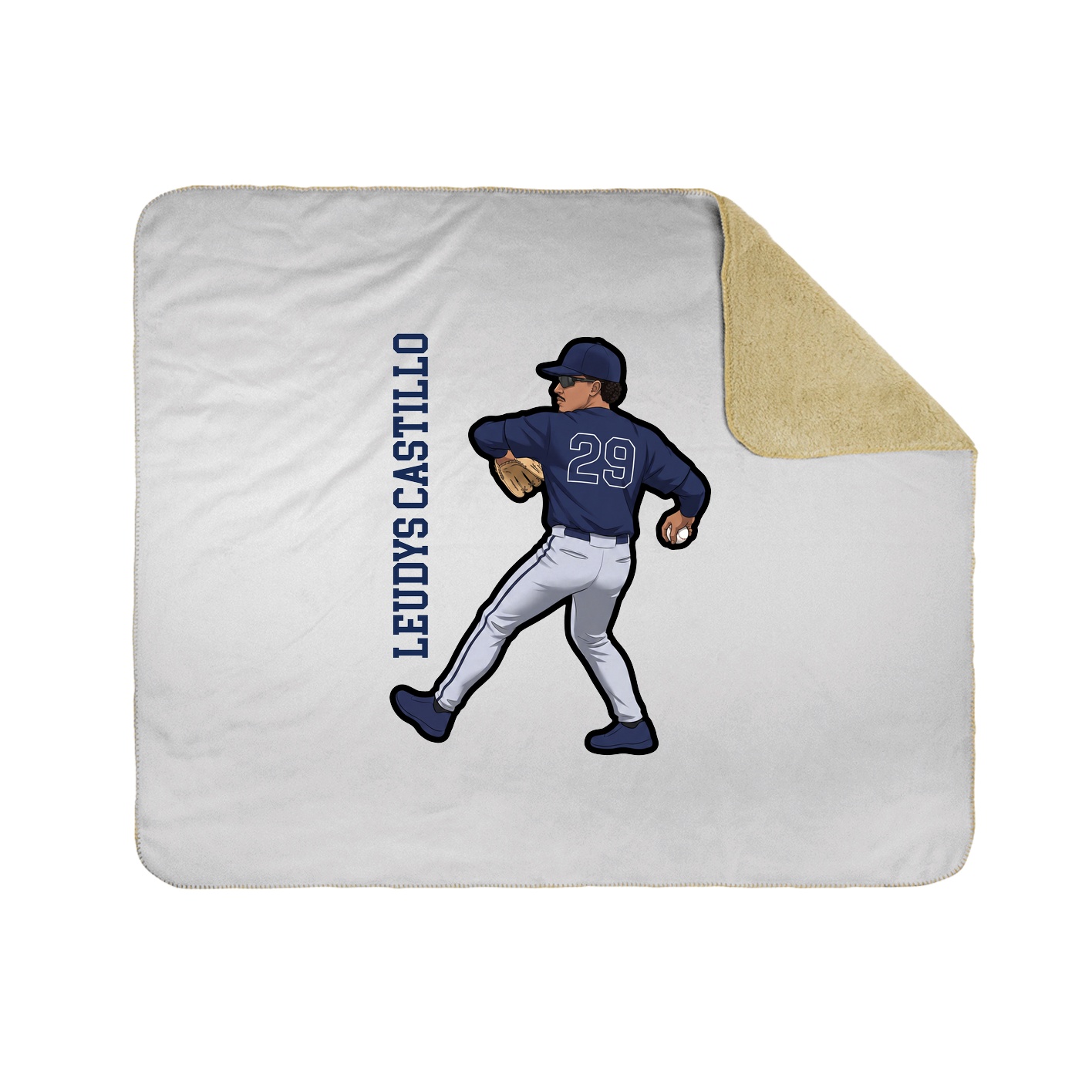 Throw Blanket — Name Vertical in White