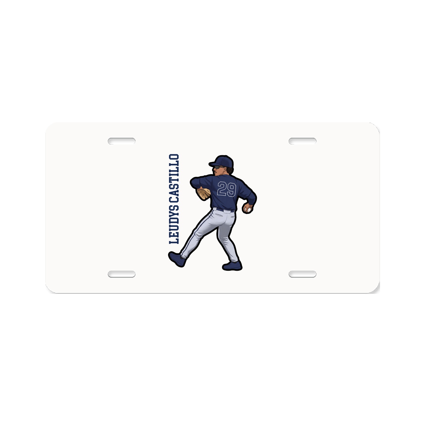 License Plate — Name Vertical in Classic
