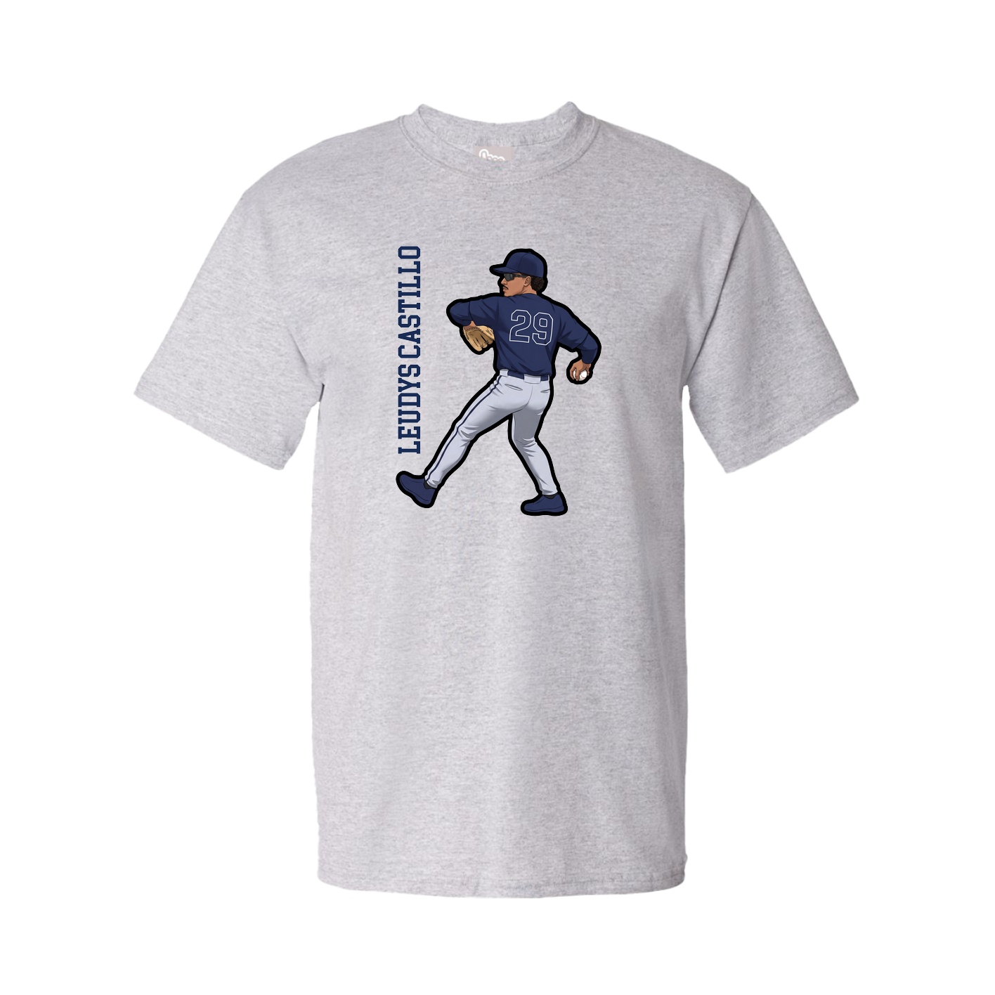 Tee — Name Vertical in Grey