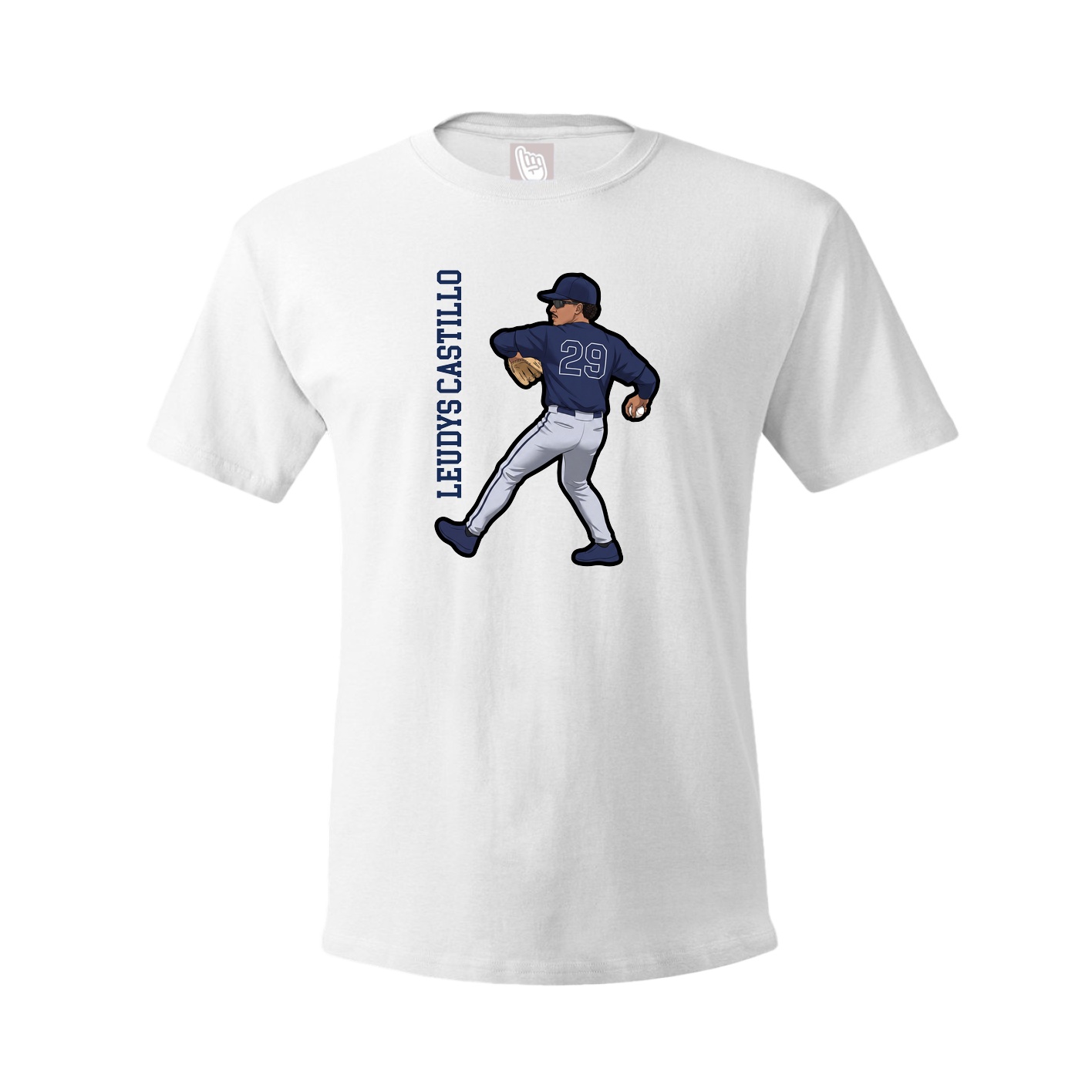 Youth Tee — Name Vertical in White