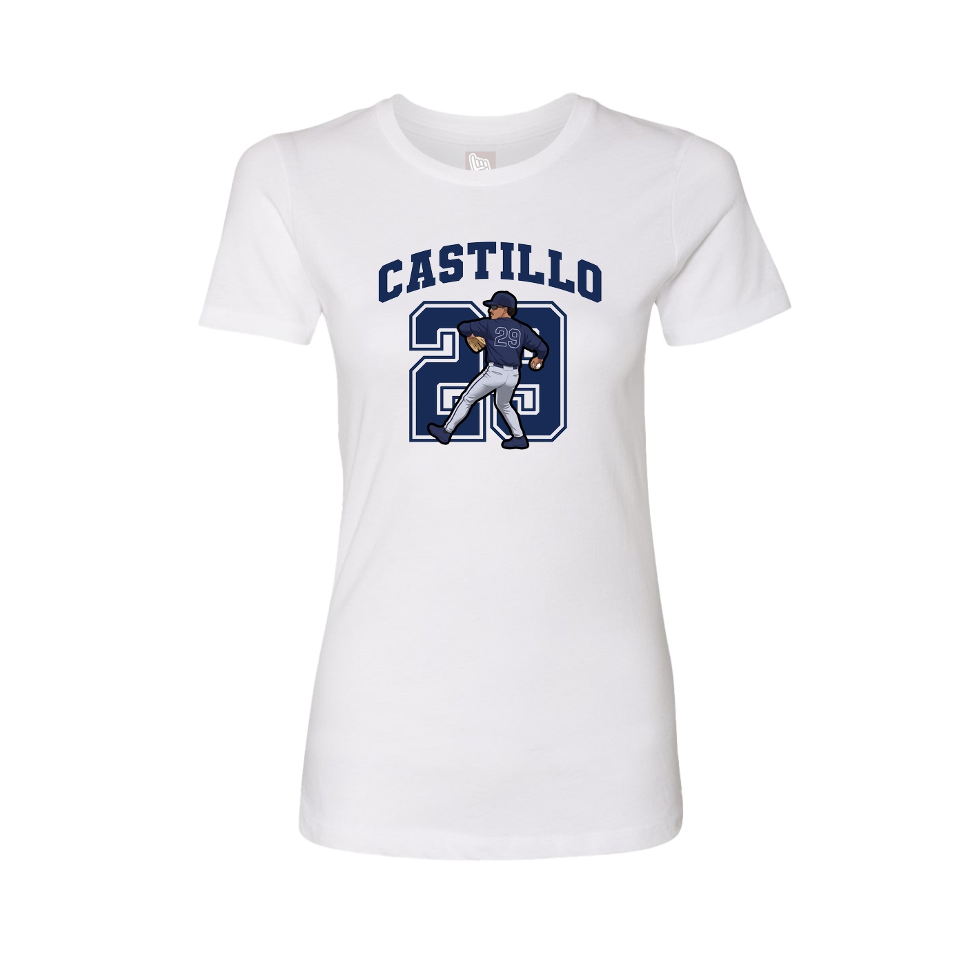 Fitted Women's Tee — Number in White