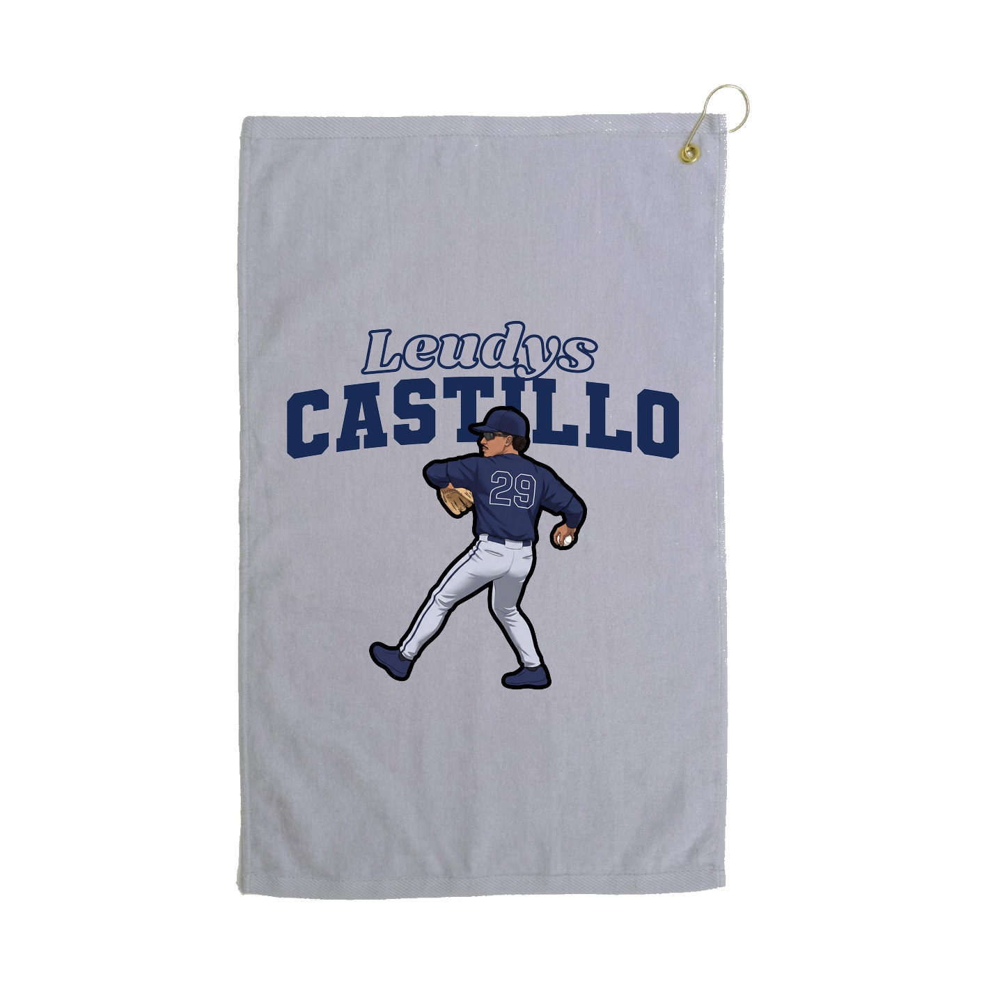 Golf Towel — Name Arch in Grey