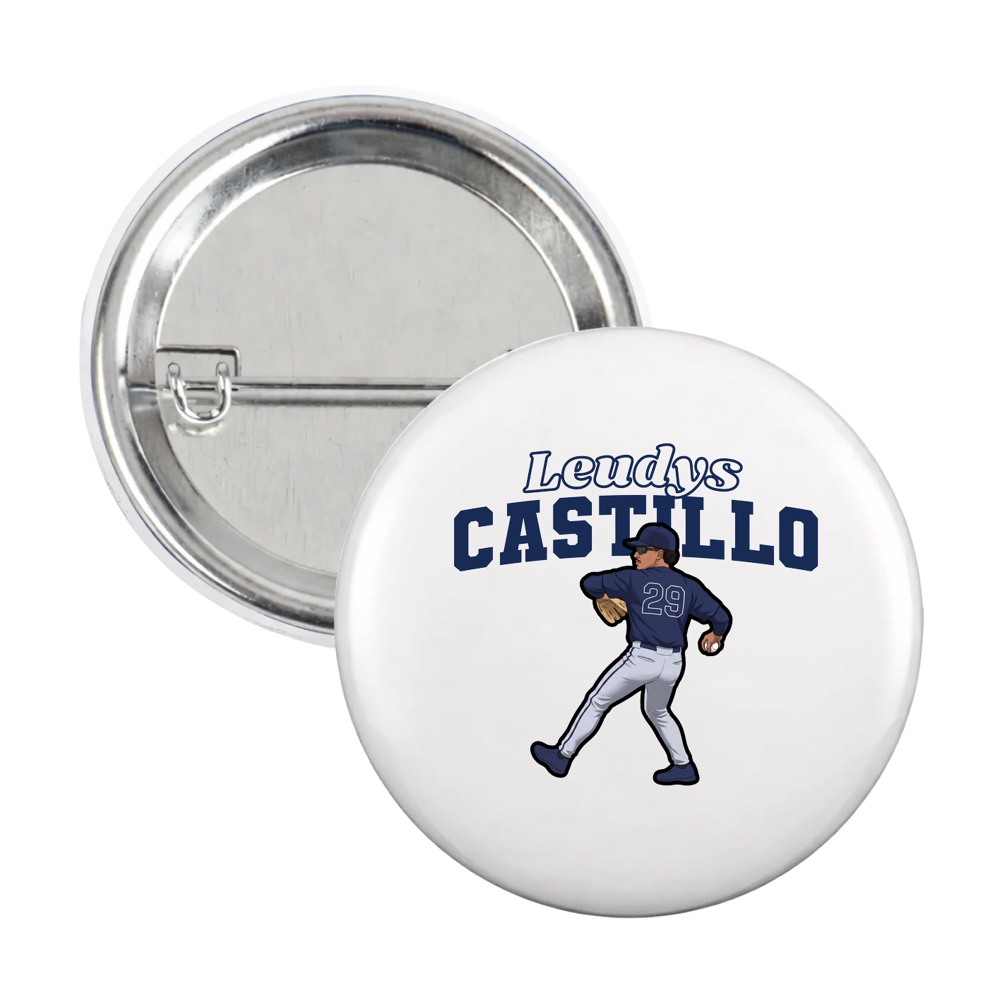 Game Day Button — Name Arch in White