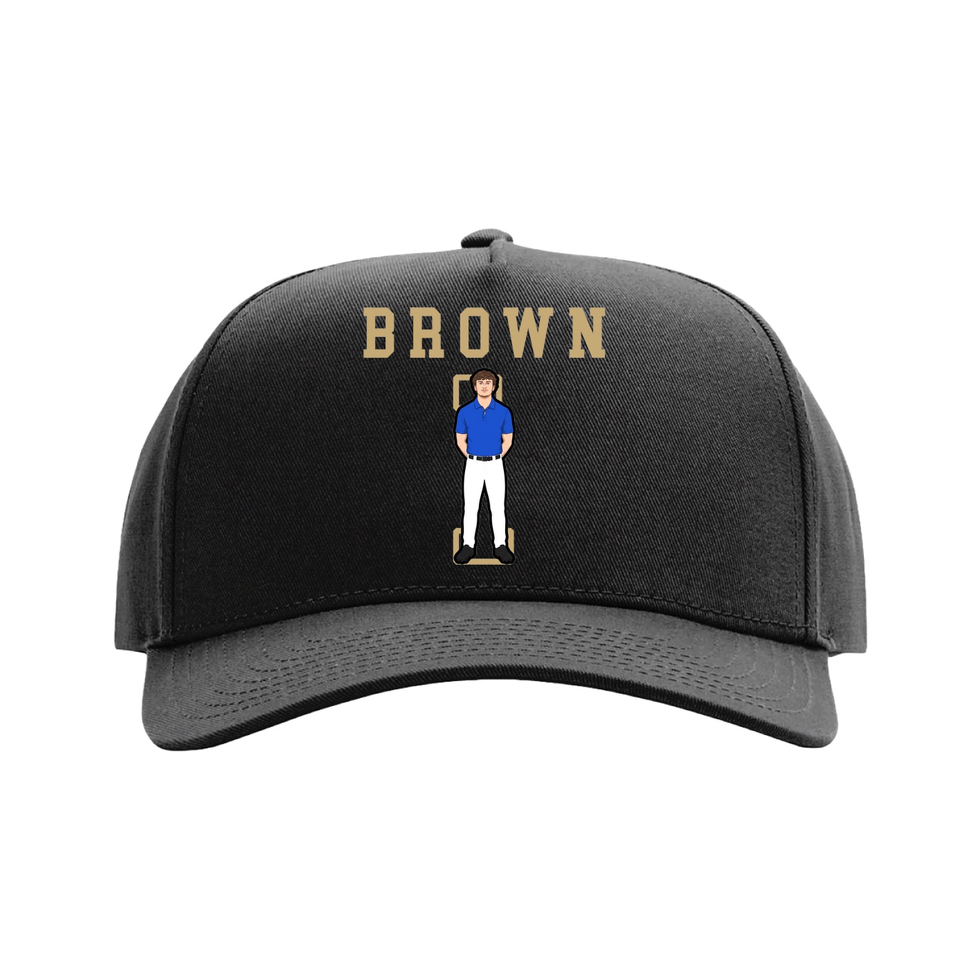 Full Fabric Five-Panel Champ Cap — Shirsey in Black