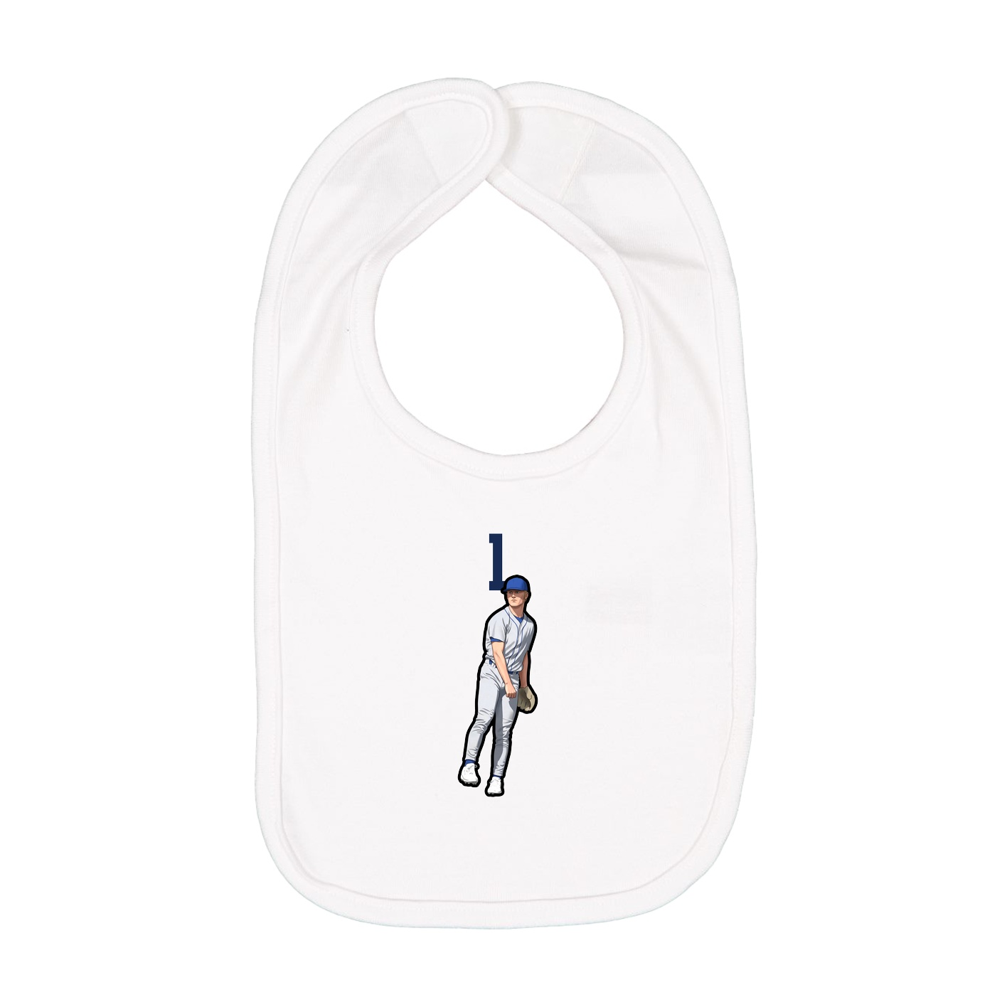 Infant Bib — Number Top in White