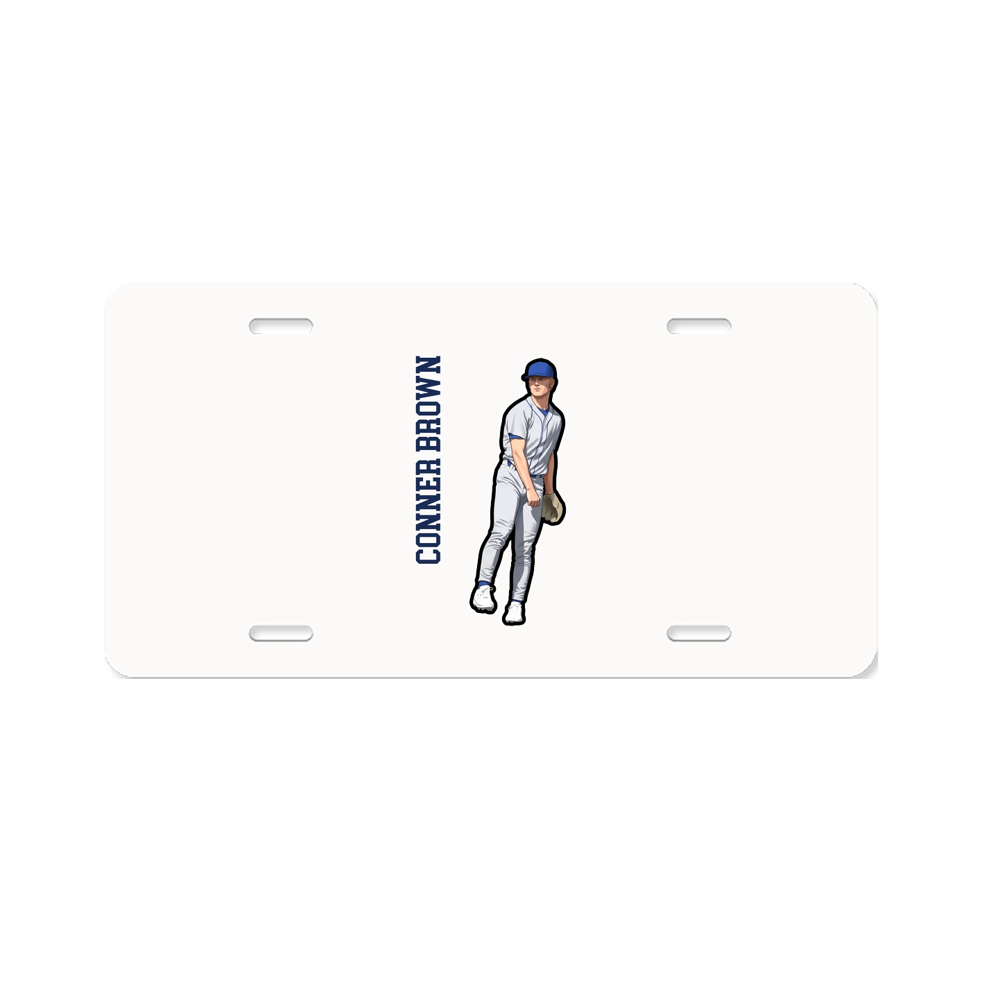 License Plate — Name Vertical in Classic