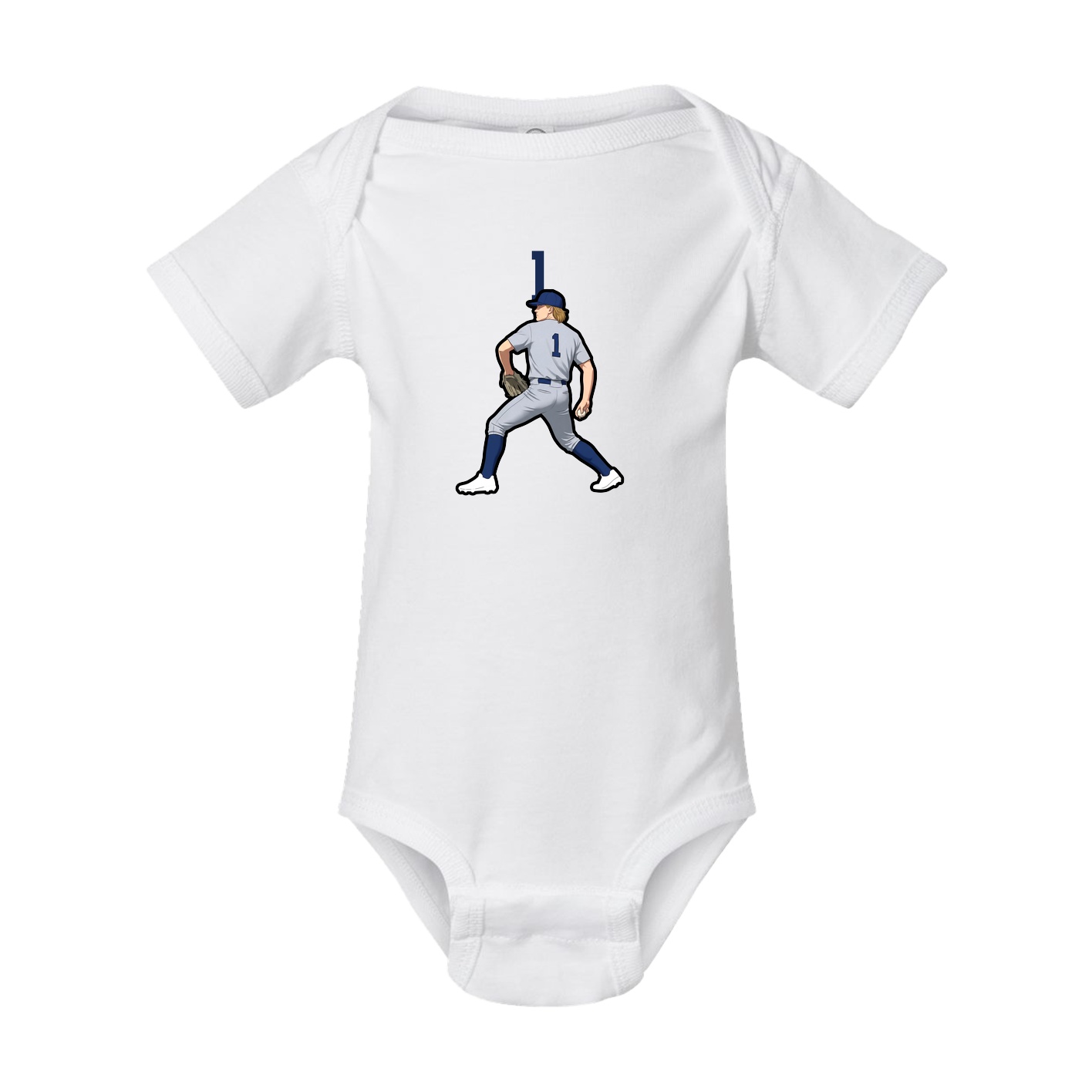 Baby Onesie — Number Top in White