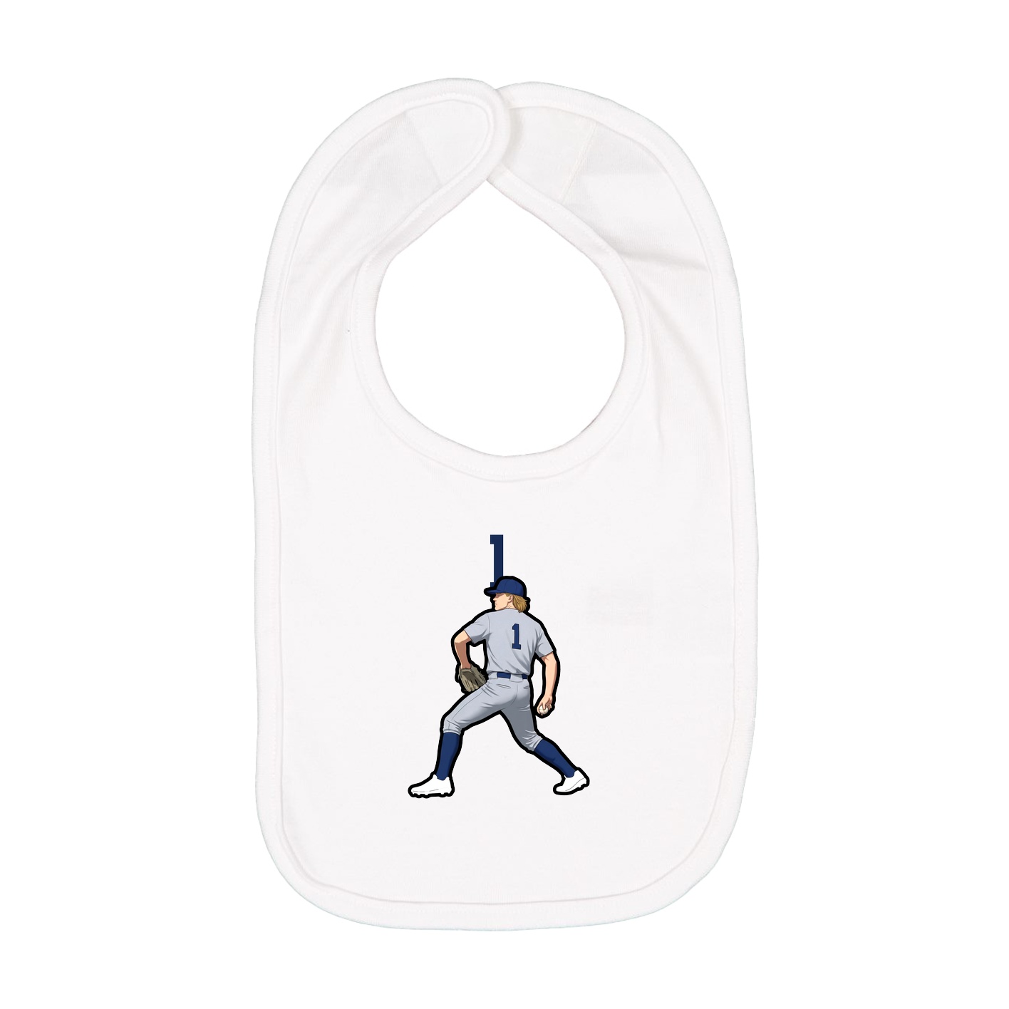 Infant Bib — Number Top in White
