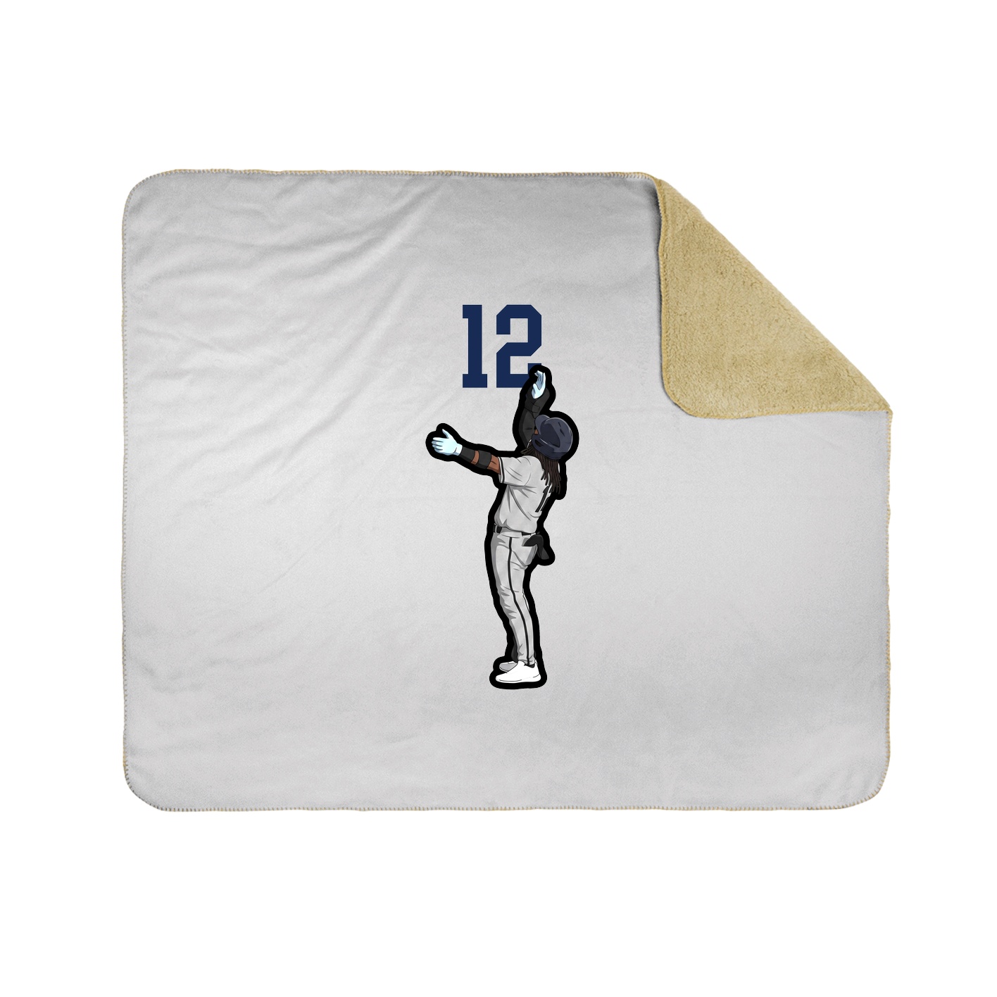 Throw Blanket — Number Top in White