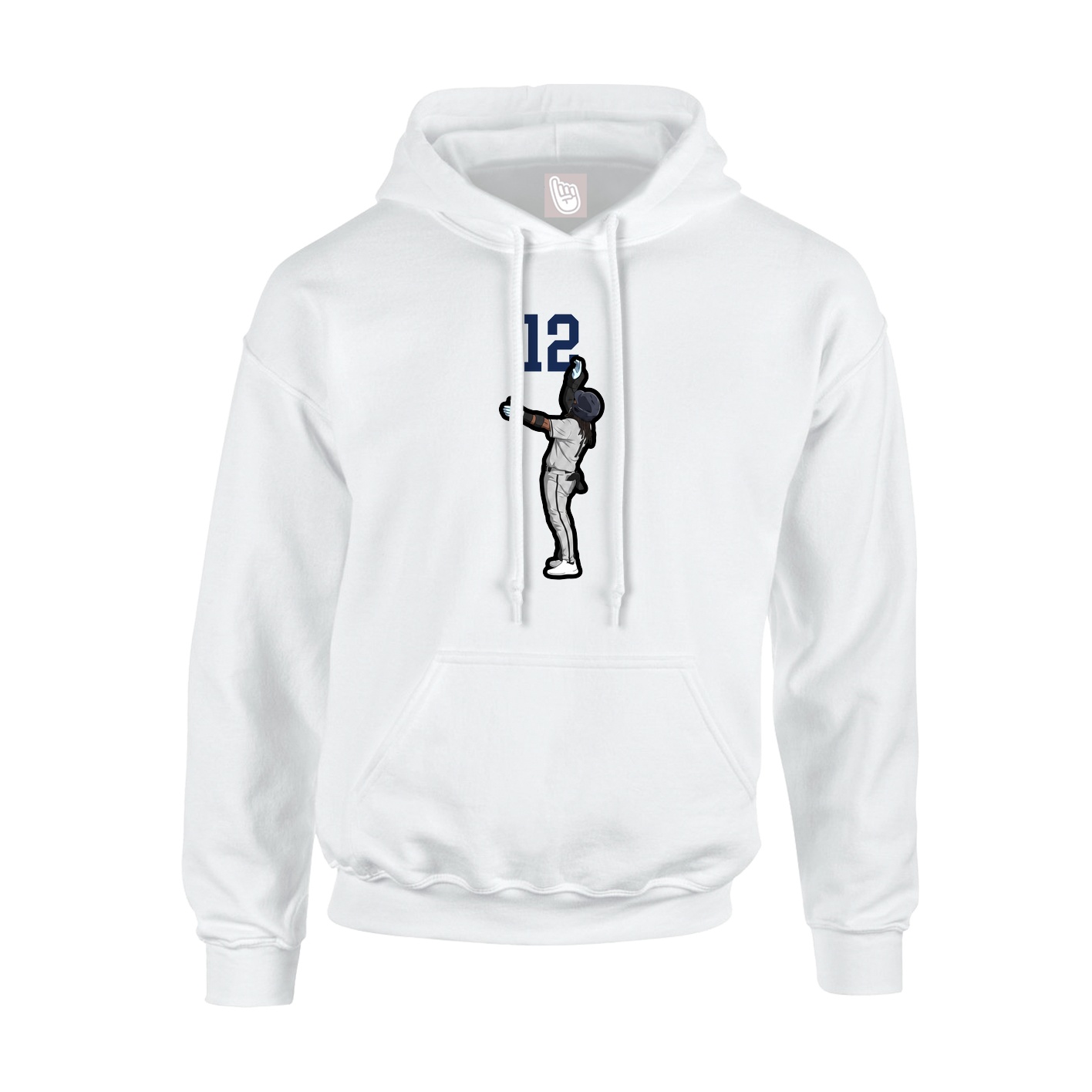Youth Hoodie — Number Top in White