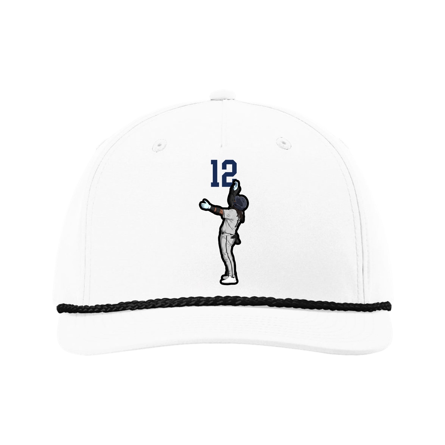 Five-Panel Classic Rope Cap — Number Top in White