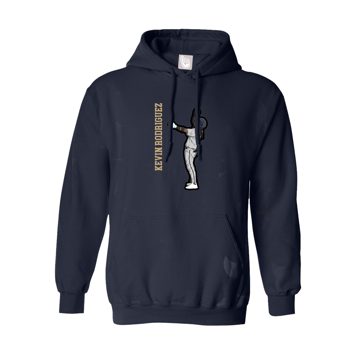 Hoodie — Name Vertical in Navy
