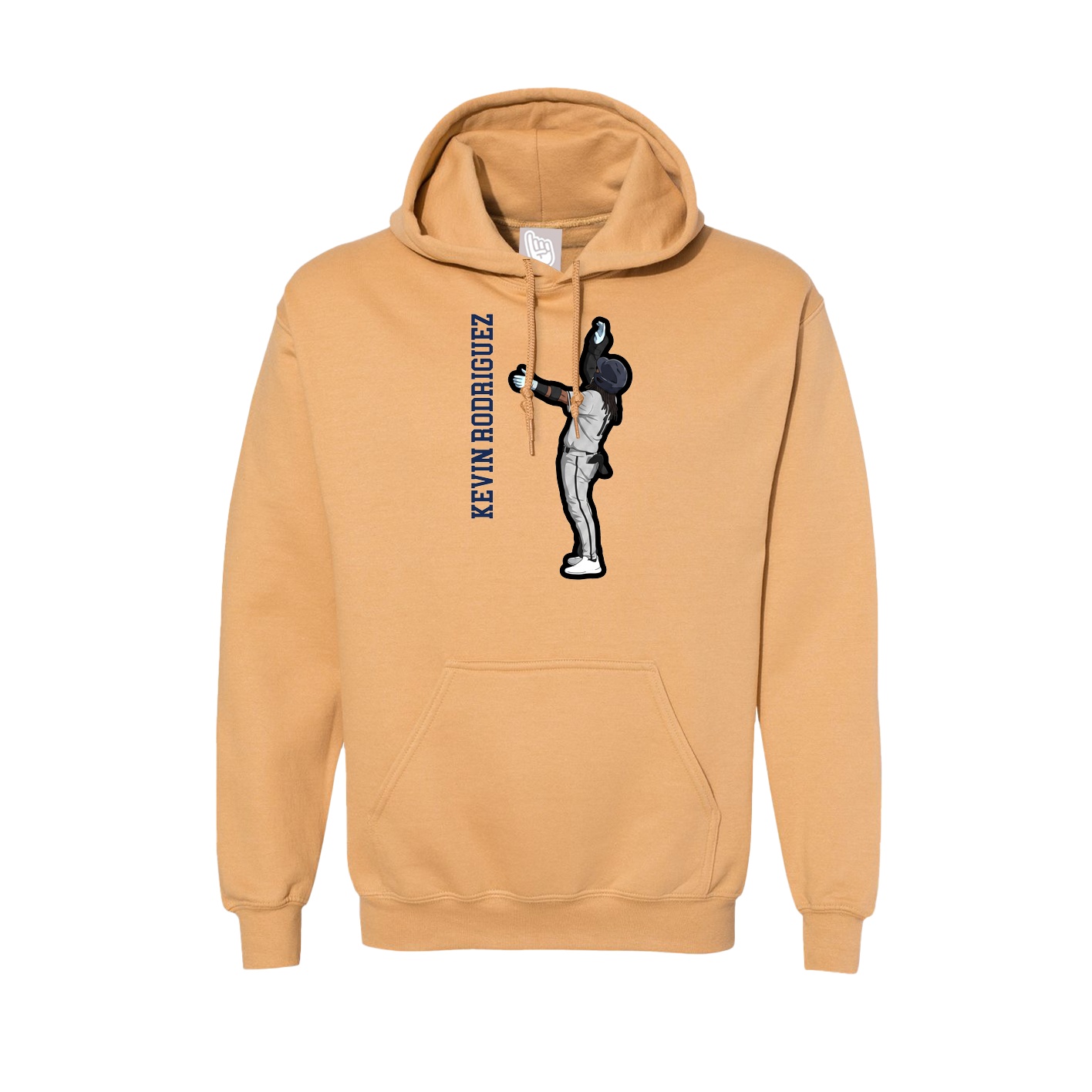 Hoodie — Name Vertical in Vegas Gold