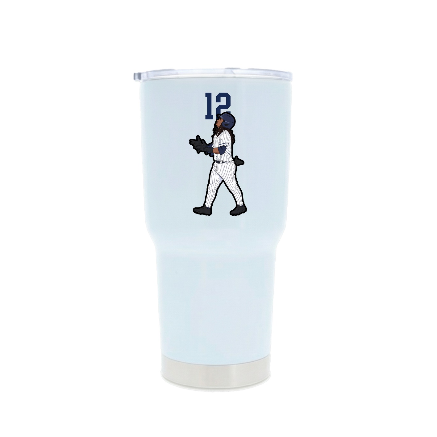 30oz Stainless Steel Tumbler — Number Top in White