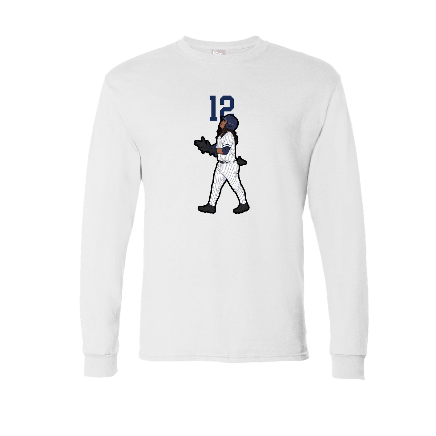 Long Sleeve Tee — Number Top in White