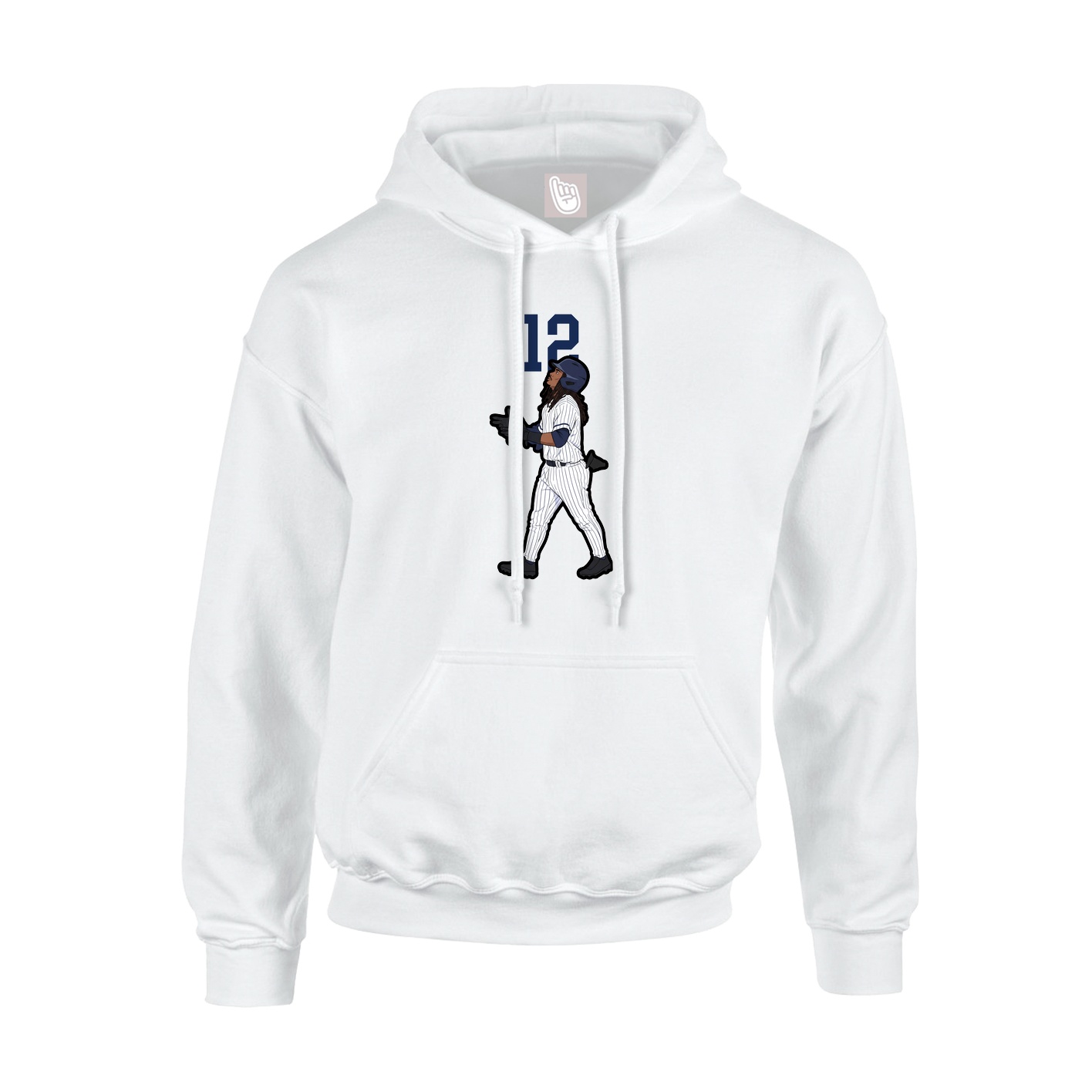 Youth Hoodie — Number Top in White