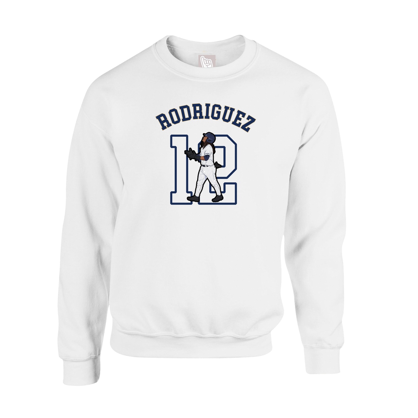 Fleece Crew — Shirsey Arch in White