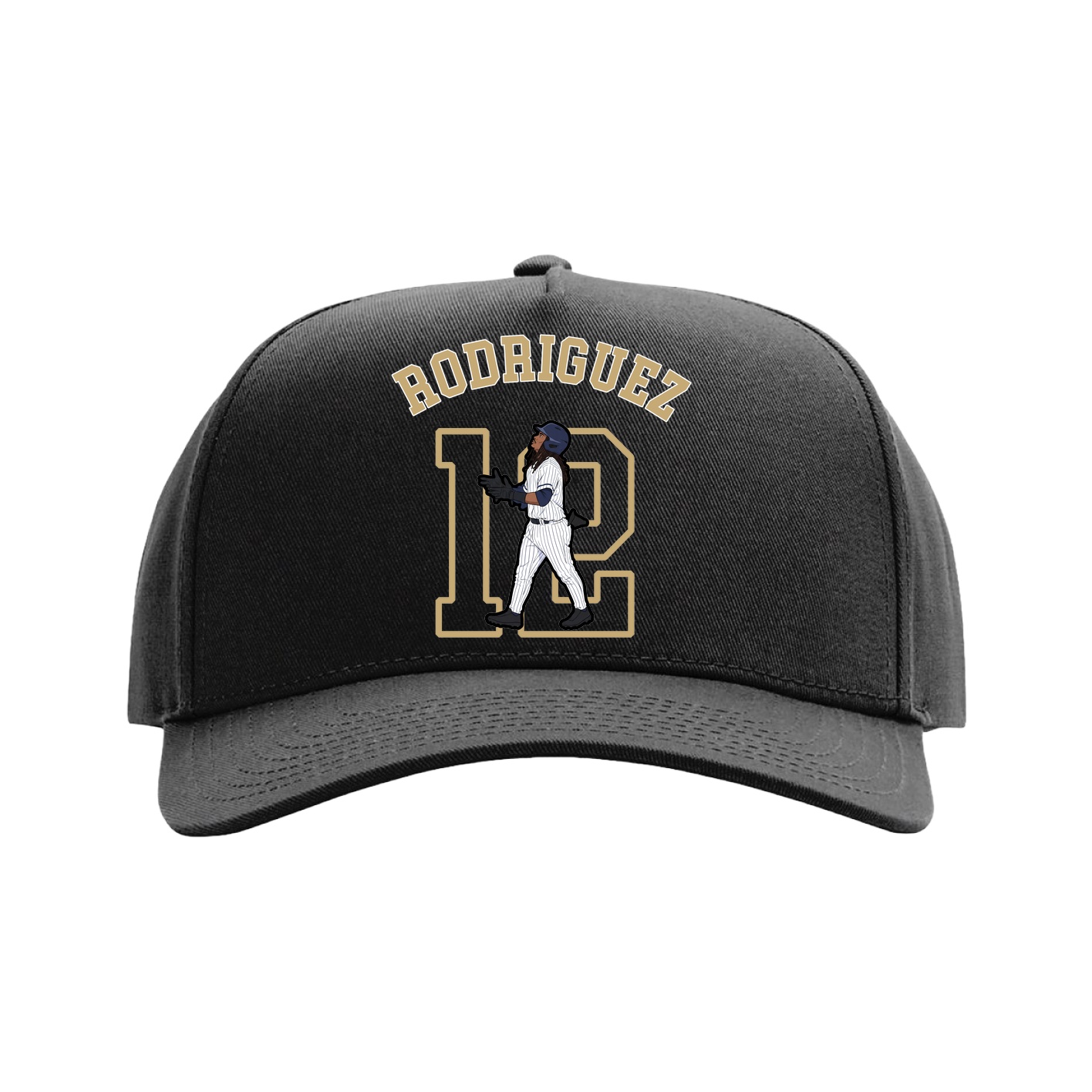Full Fabric Five-Panel Champ Cap — Shirsey Arch in Black