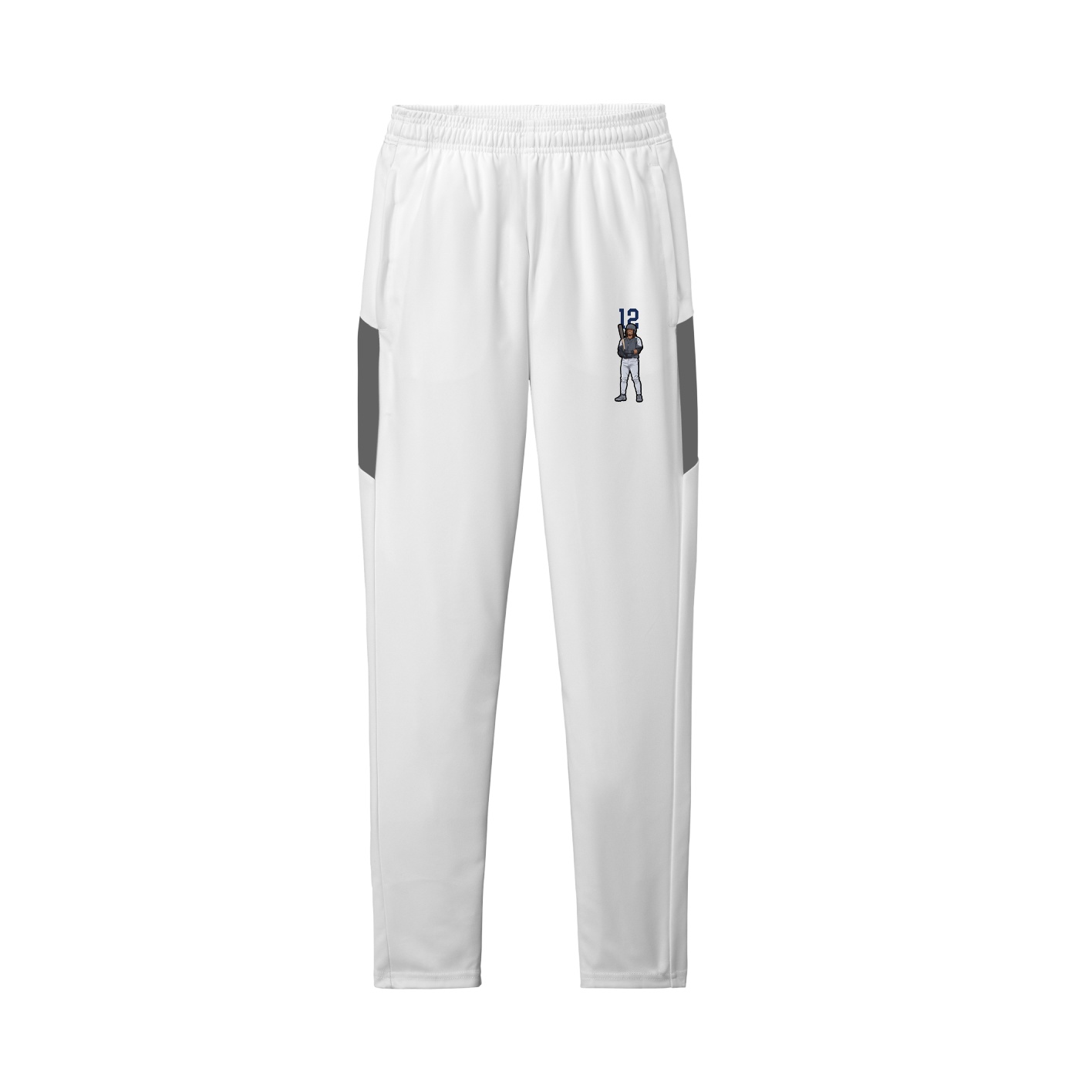 Team Travel Pant — Number Top in White/Grey