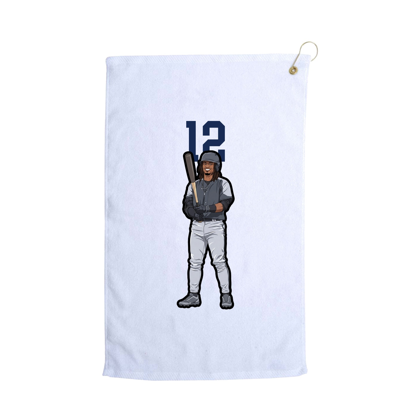 Golf Towel — Number Top in White