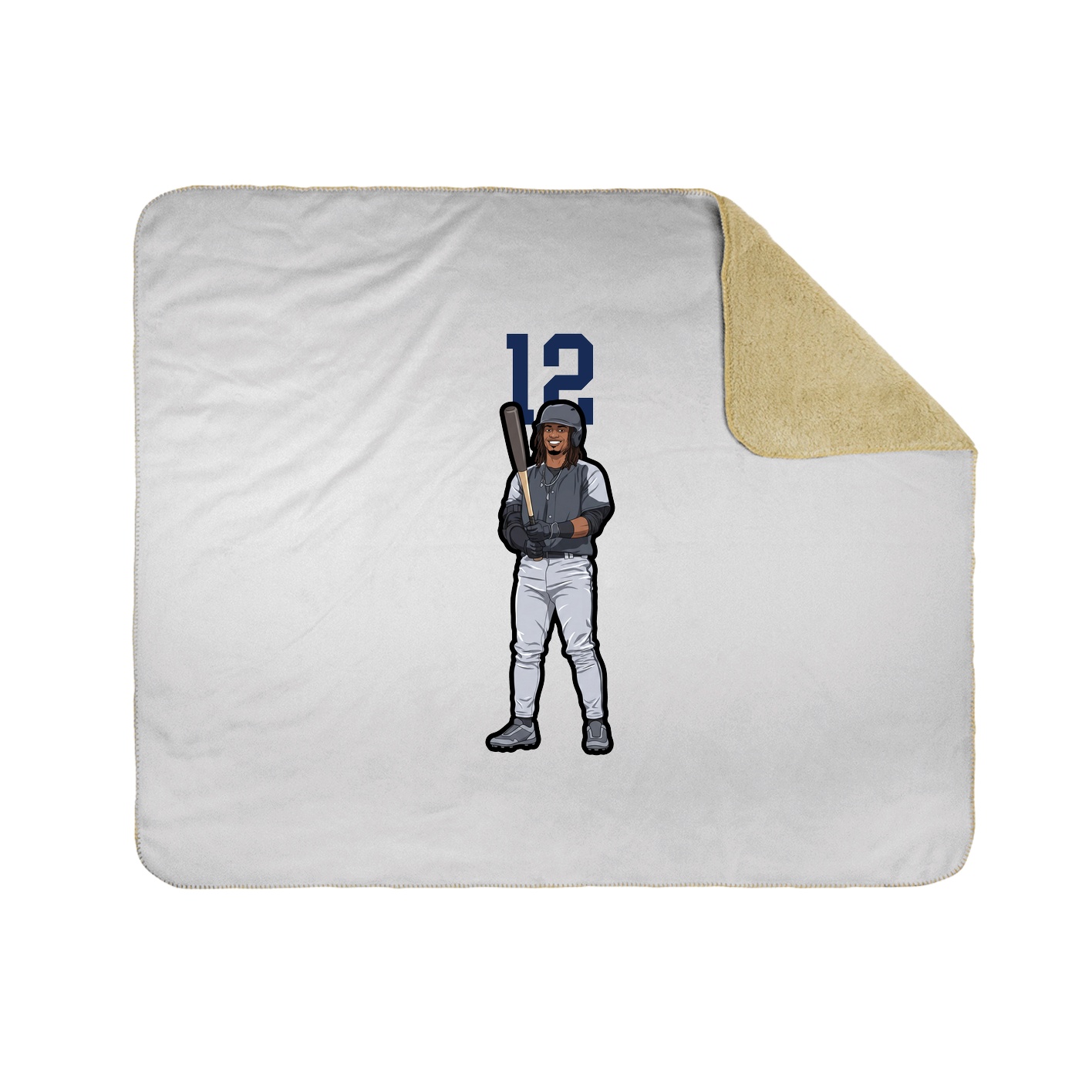 Throw Blanket — Number Top in White