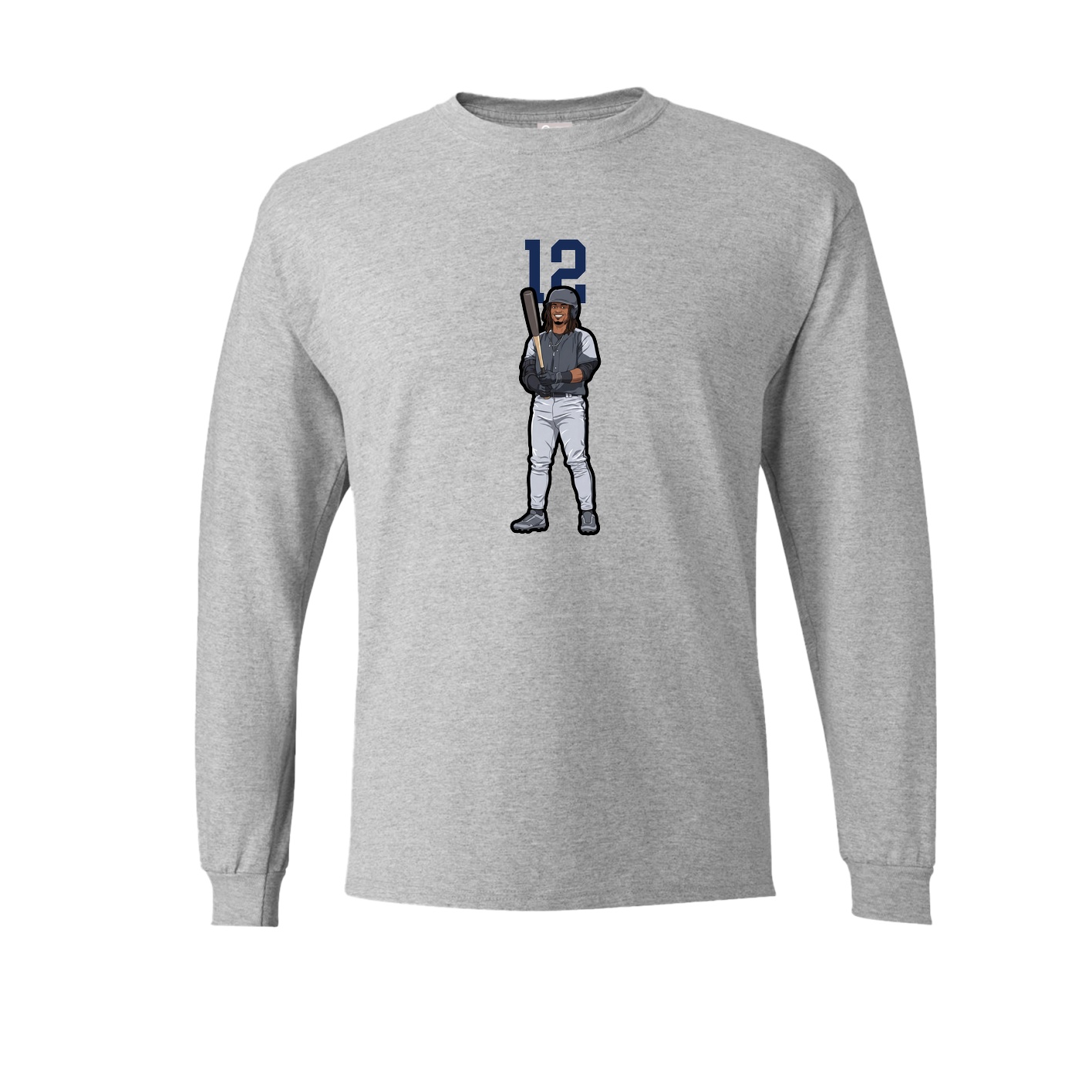 Long Sleeve Tee — Number Top in Grey