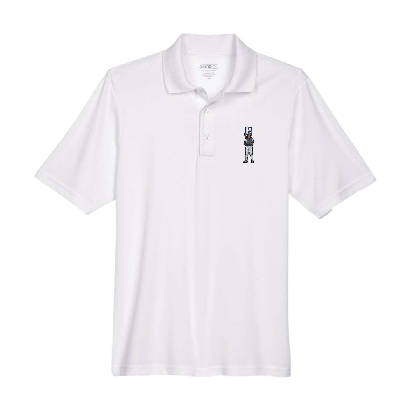 Performance Polo — Number Top in White