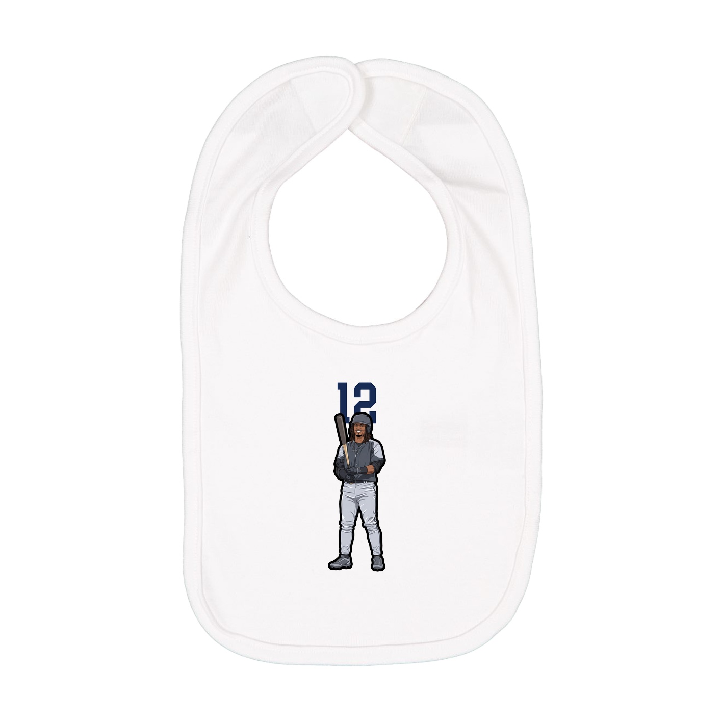 Infant Bib — Number Top in White