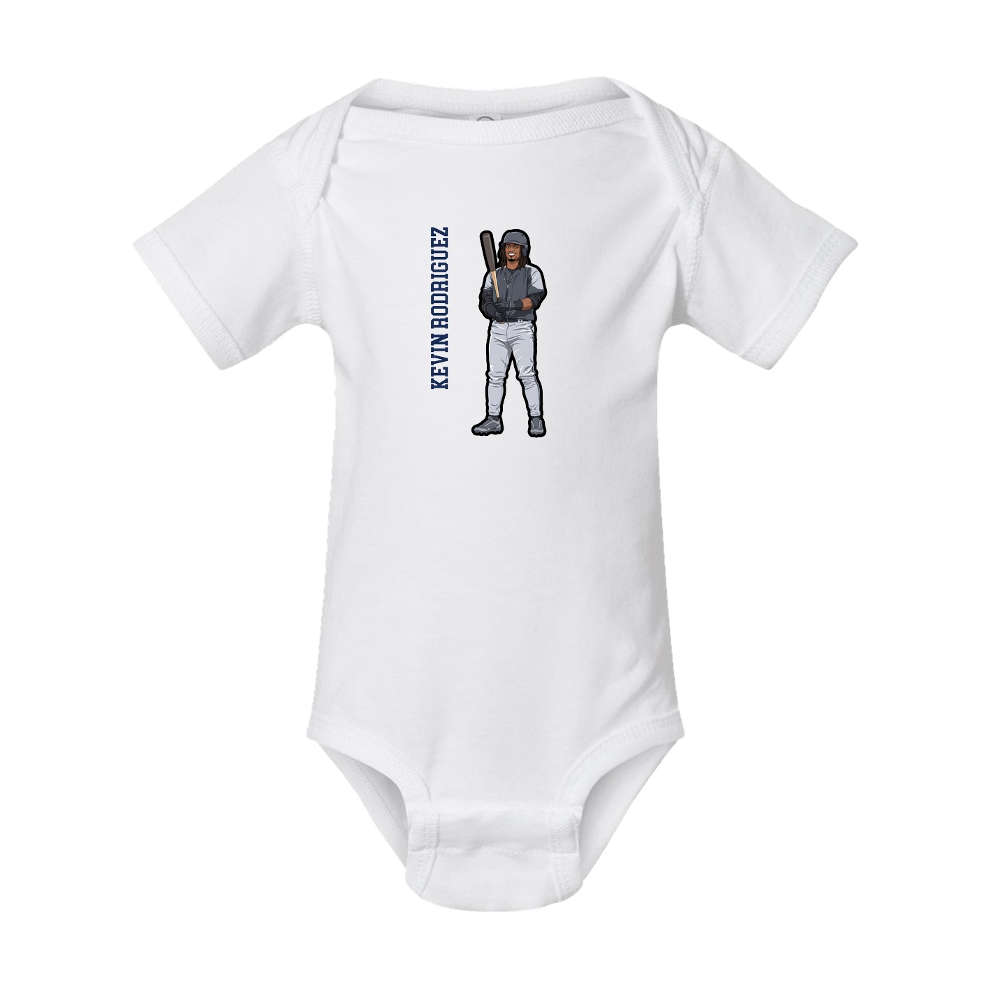 Baby Onesie — Name Vertical in White
