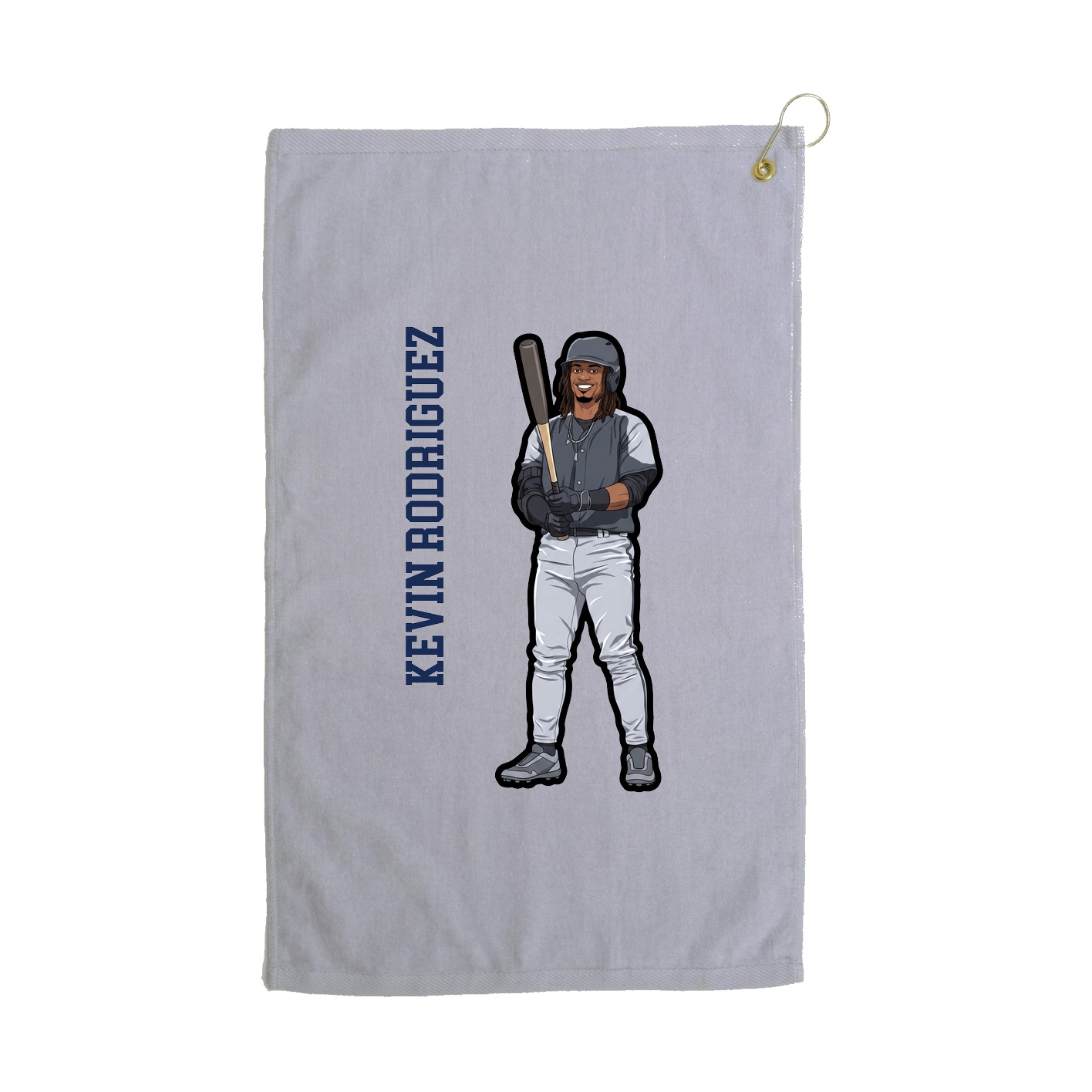 Golf Towel — Name Vertical in Grey